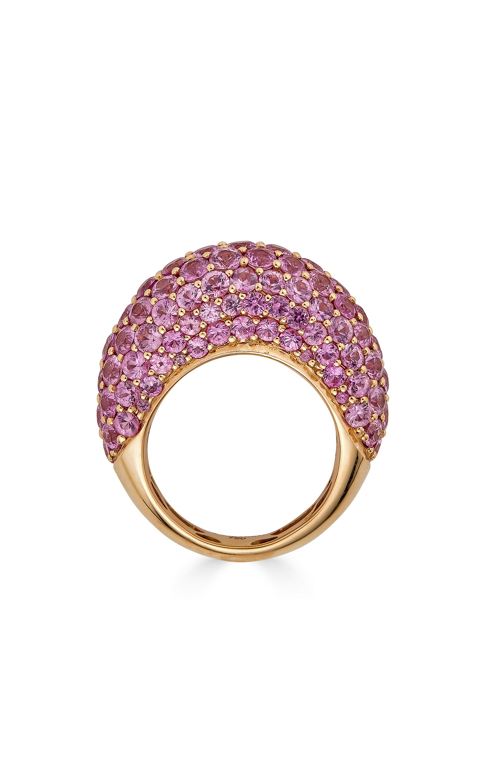 18K Rose Gold Pink Sapphire Dome Ring