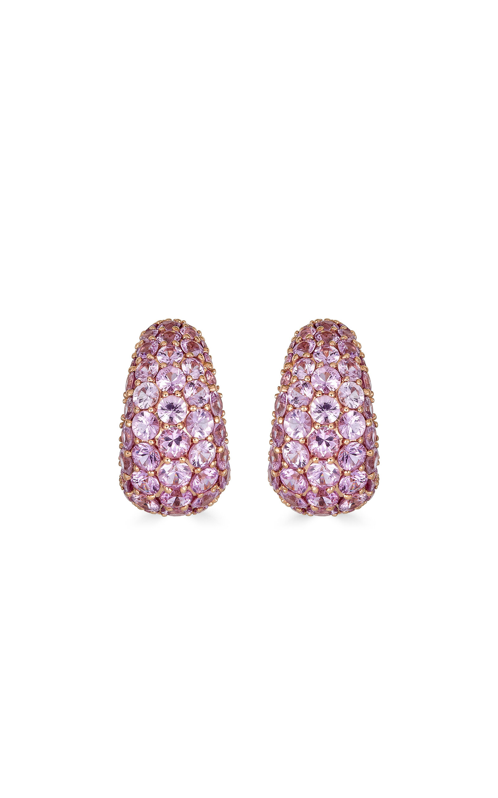 18K Rose Gold Pink Sapphire Earrings