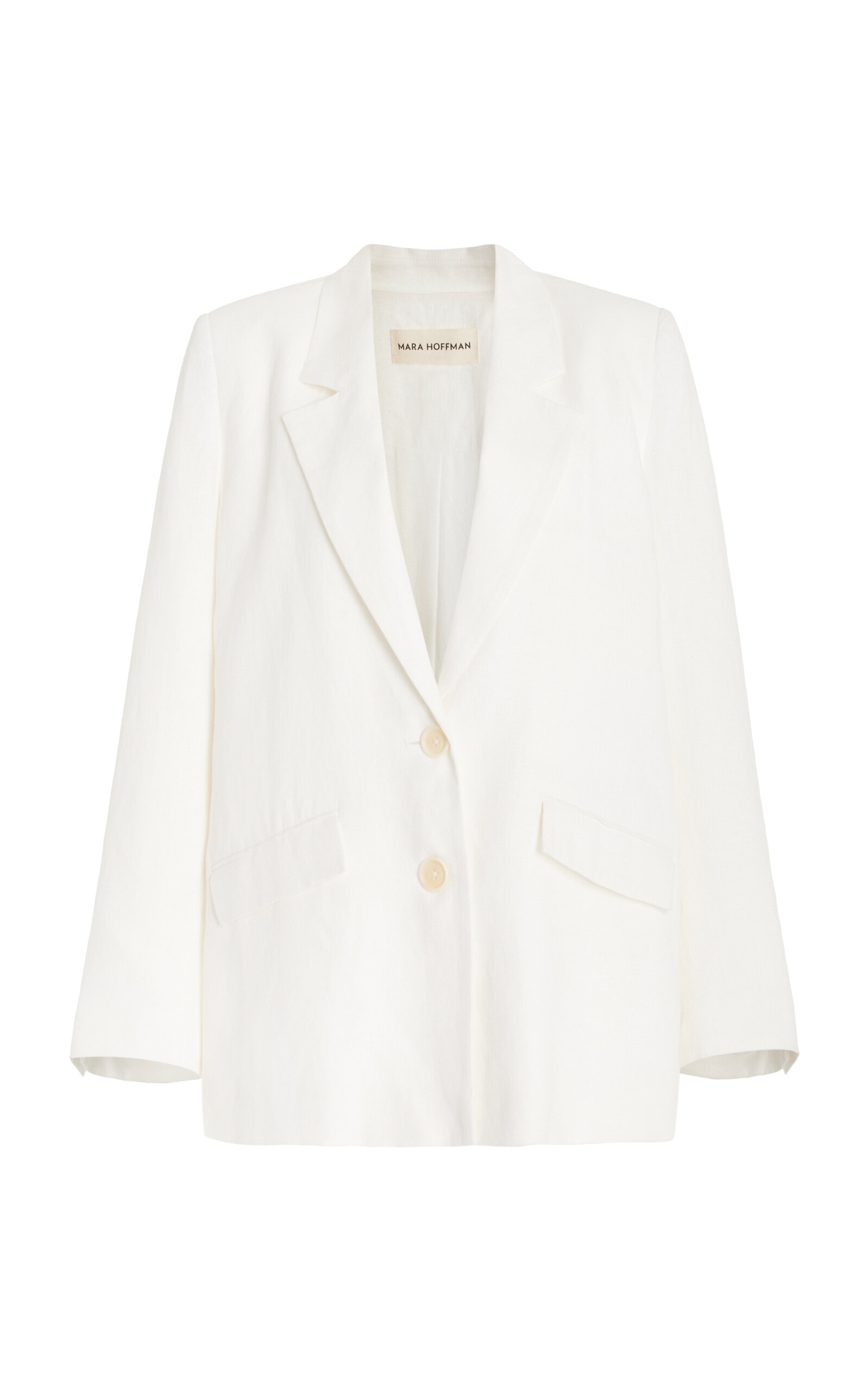 Shop Mara Hoffman Tatum Oversized Hemp Blazer In White