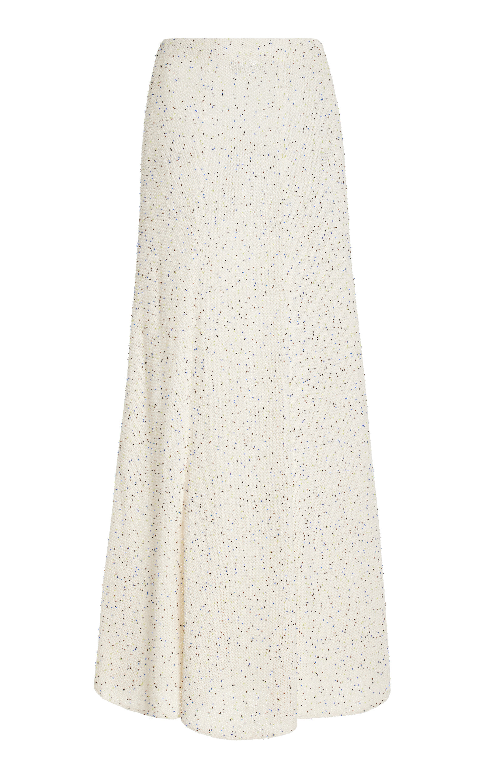 Gabriela Hearst Floris Beaded Knit Silk Maxi Skirt In Ivory