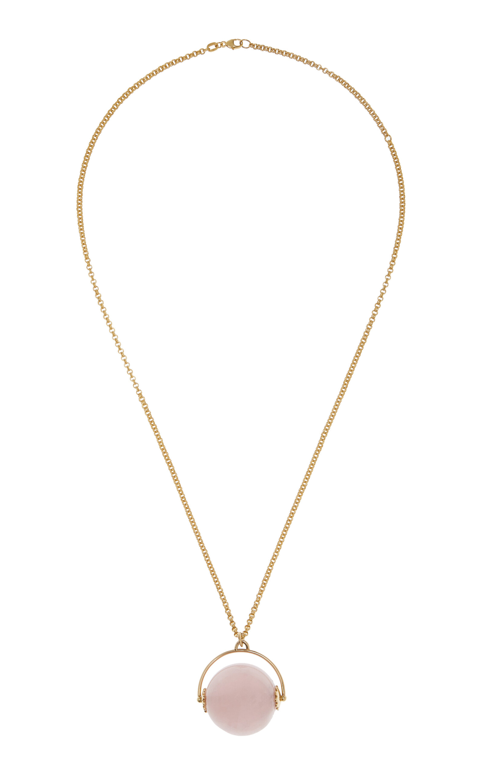 18K Yellow Gold Venus Rose Quartz Necklace