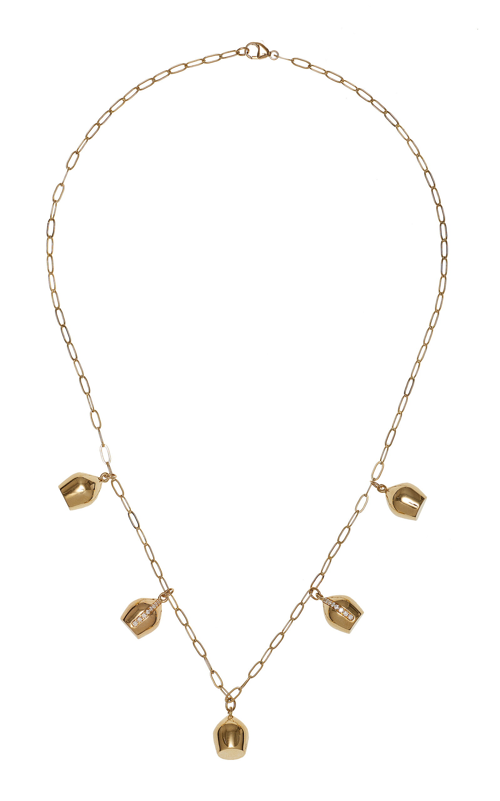 Haute Victoire Diamond Five Lune Necklace In Gold