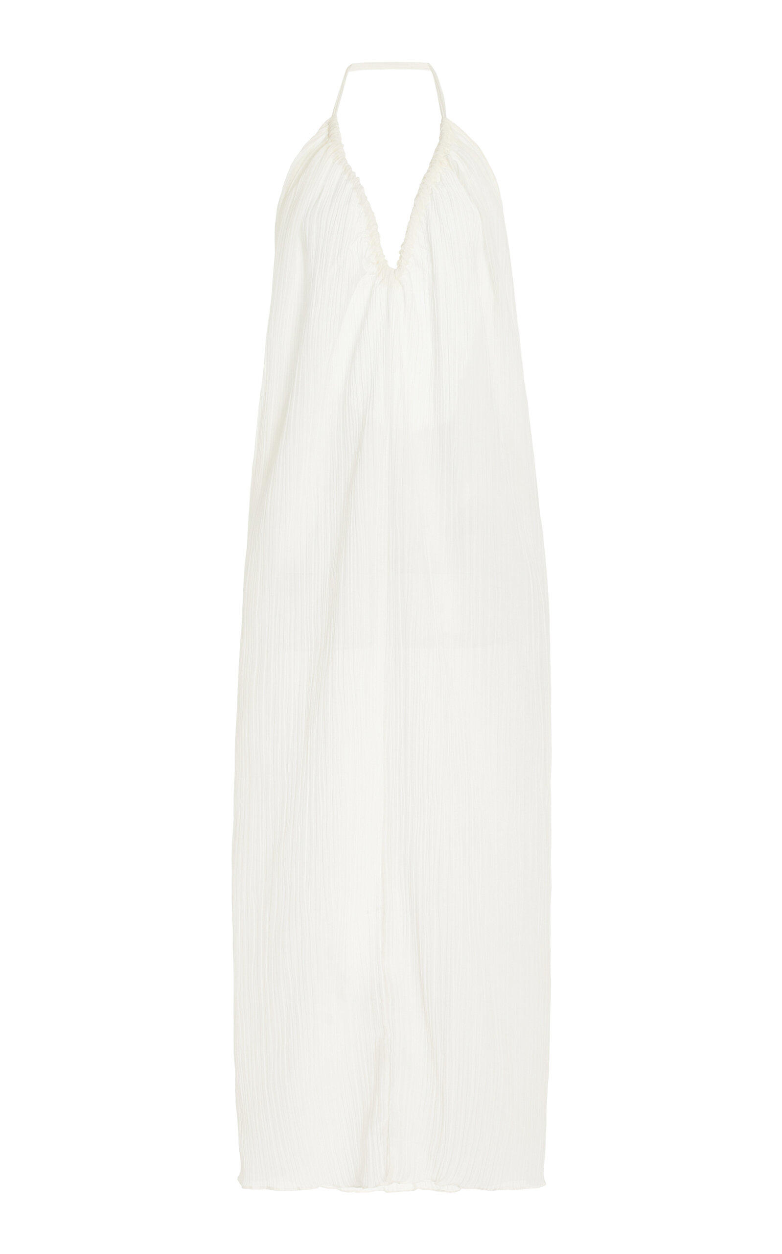 Shop Bite Studios Textured Organic Cotton-silk Maxi Dress In White