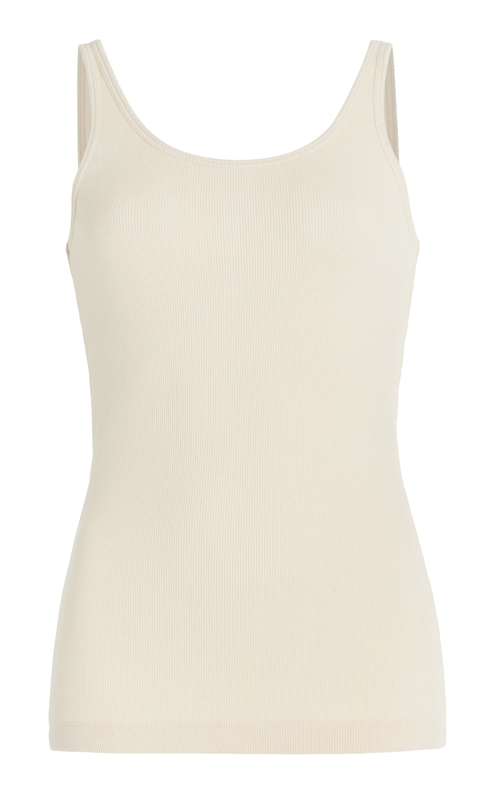 Shop Bite Studios Ribbed-knit Organic Cotton Tank Top In White