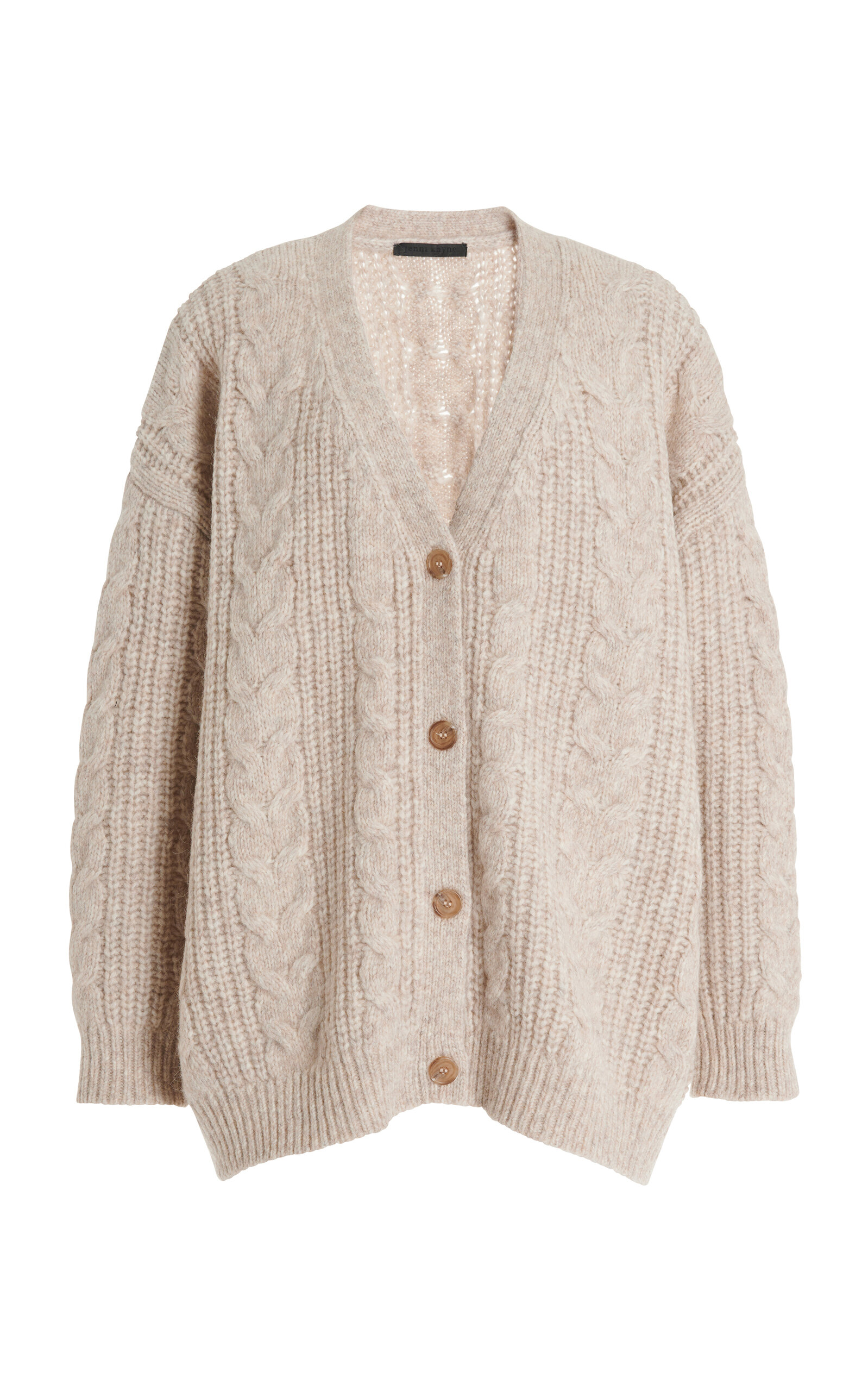 Cable-Knit Alpaca-Wool Cocoon Cardigan
