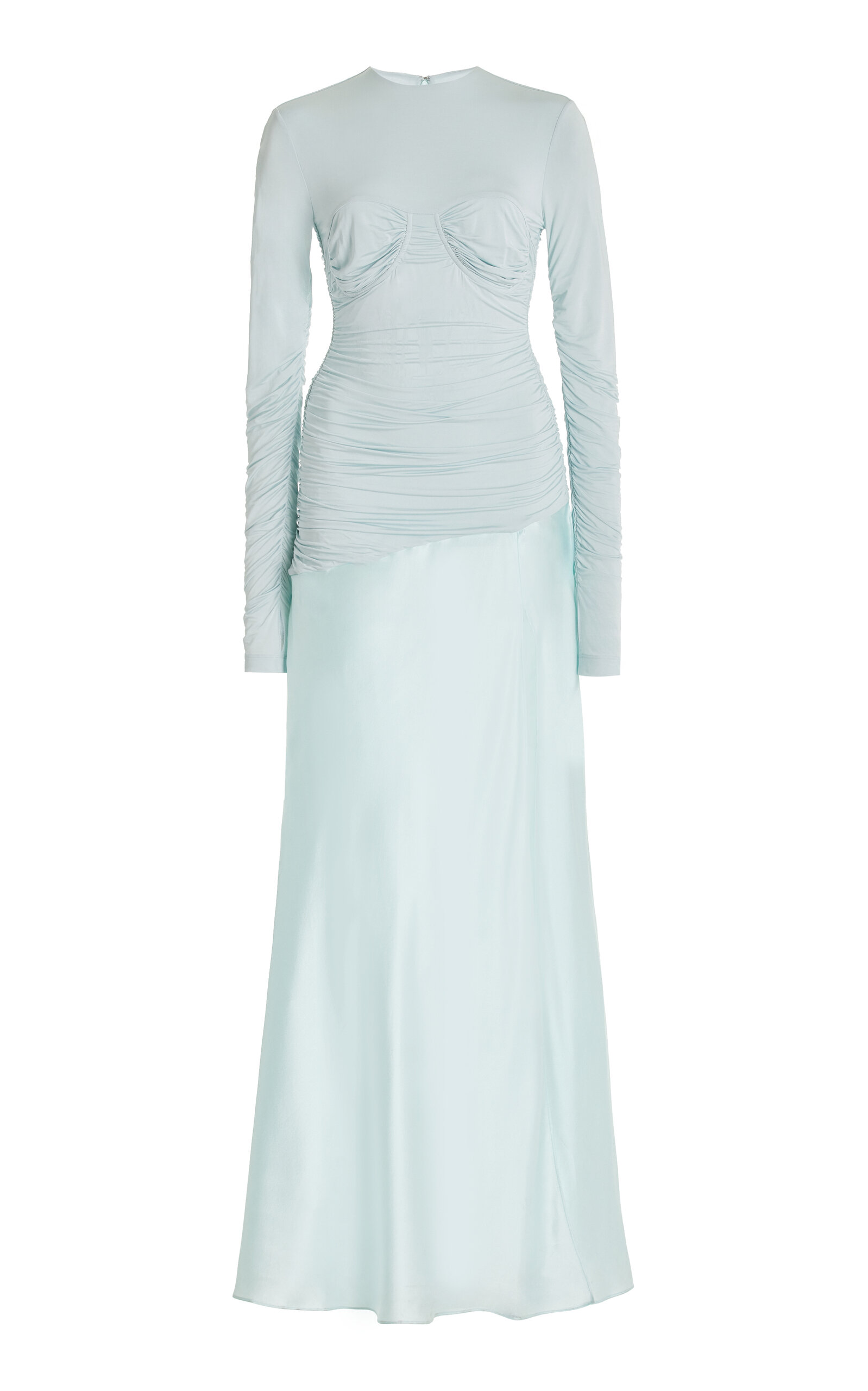 Sir Alessia Jersey And Satin Gown In Blue