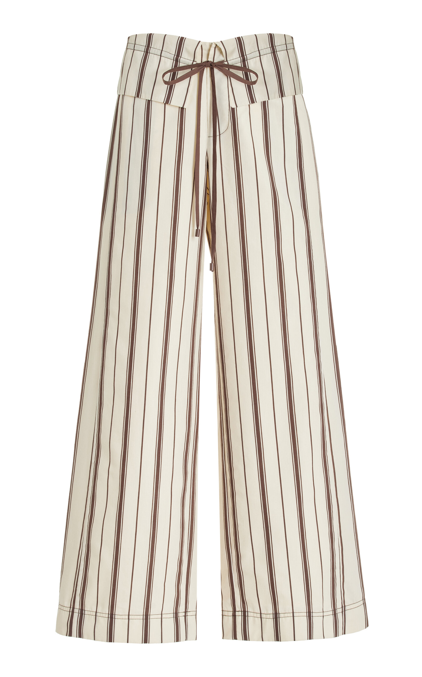 Sir Cannoli Folded Cotton Wide-leg Trousers In Stripe