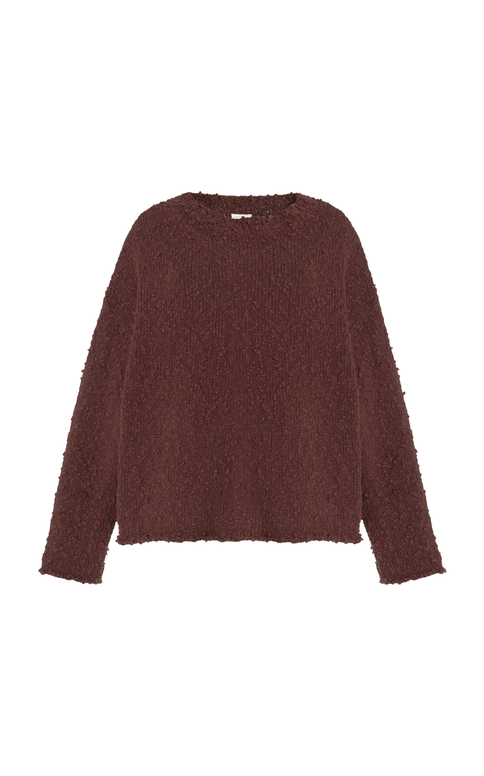 Zulu & Zephyr Boucle Knit Organic Cotton-blend Sweater In Brown