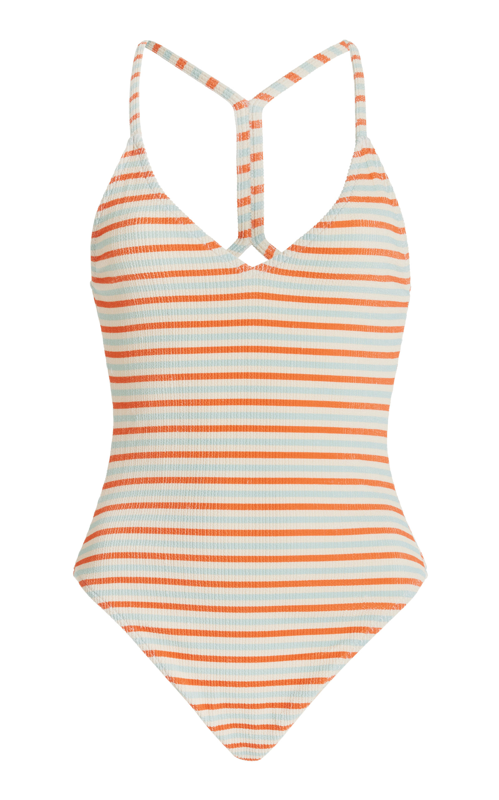 Shop Zulu & Zephyr Textured One-piece Swimsuit In Orange