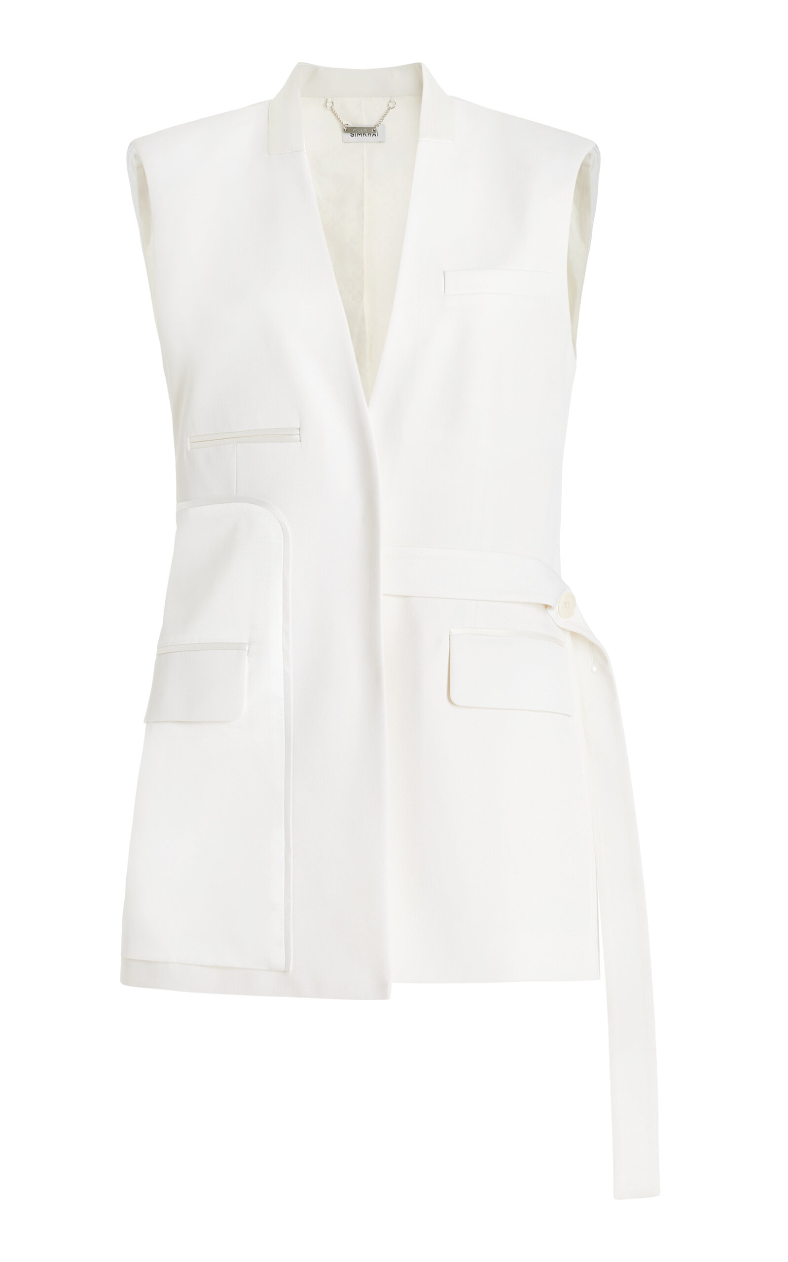 Shop Simkhai Kirby Wrapped Wool-blend Vest In Ivory