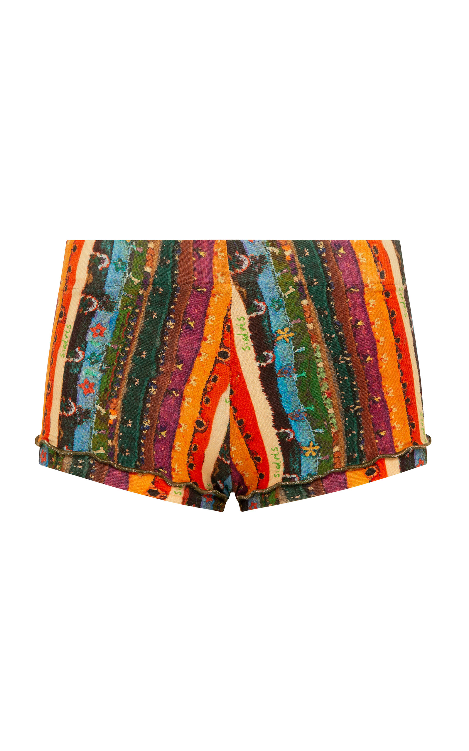 Siedres Afra Printed Jersey Mini Shorts In Red