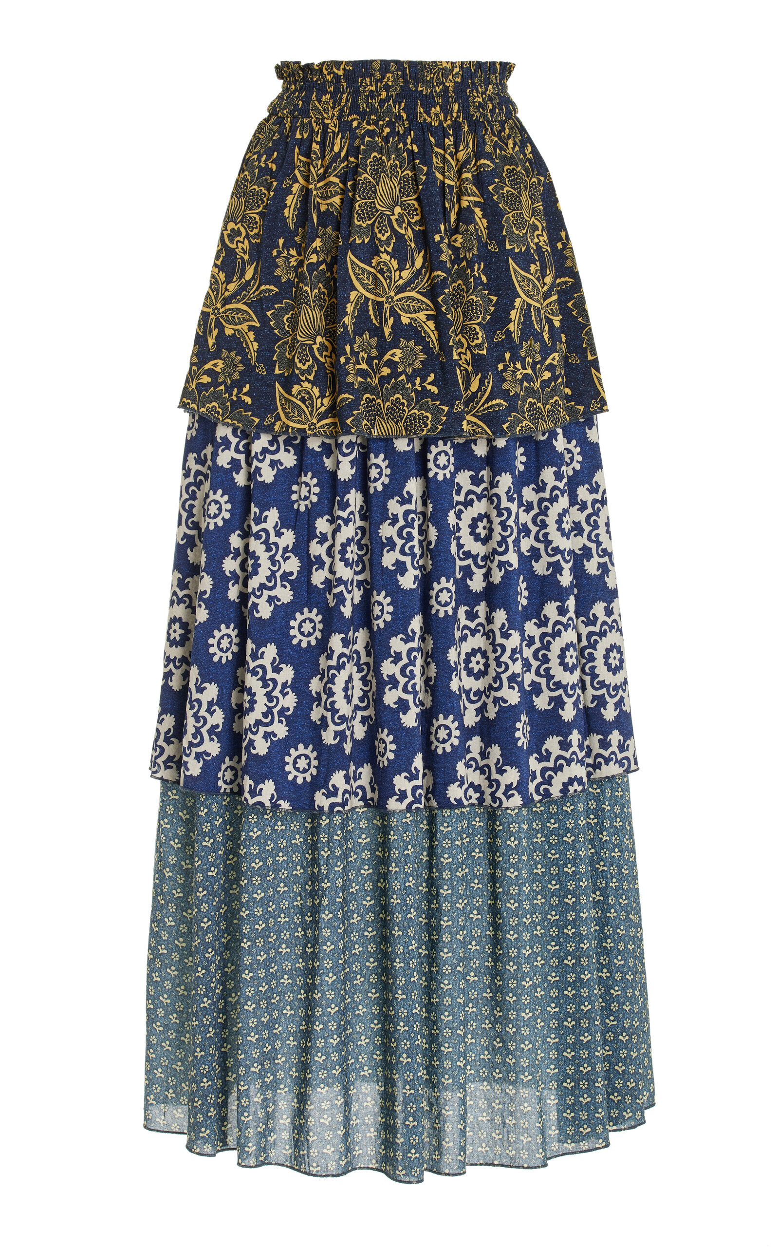 Florimonde Tiered Cotton-Blend Maxi Skirt