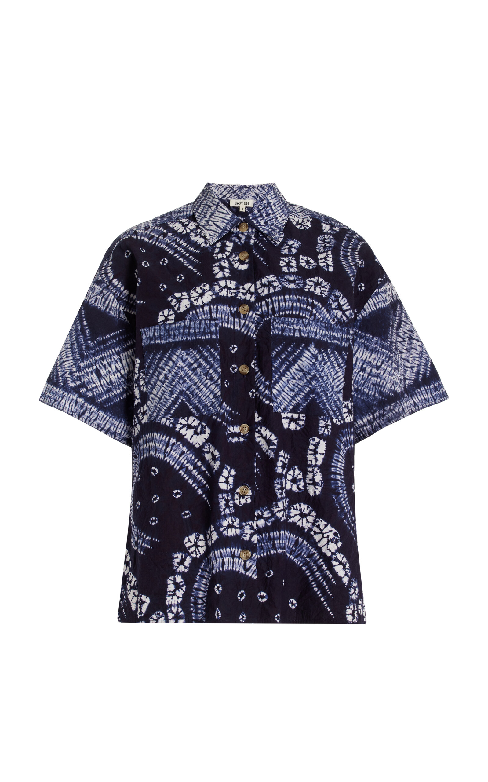 Shop Boteh Vea Shibori-dyed Cotton Poplin Shirt In Blue