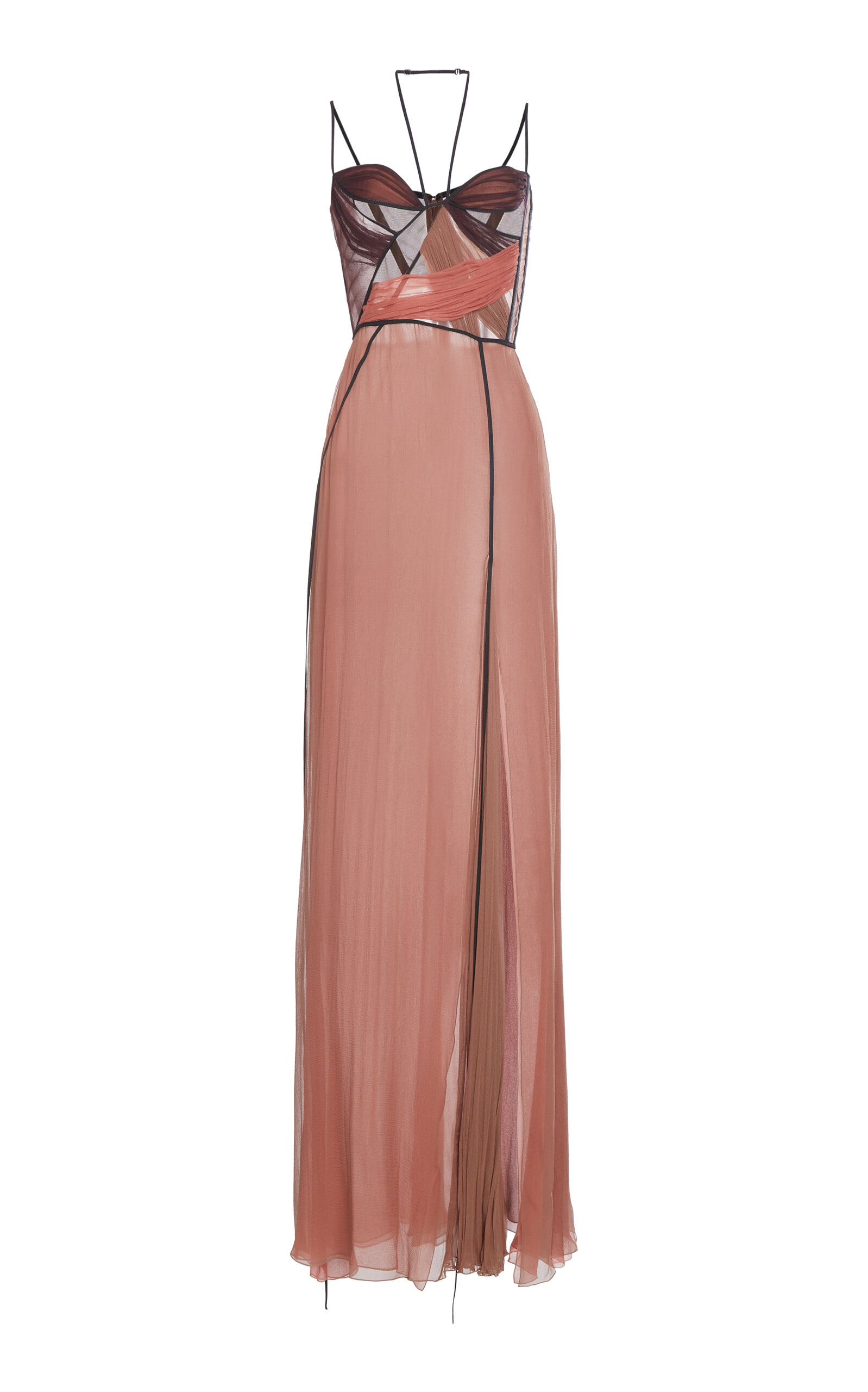 Nensi Dojaka Mae Draped Silk Corset Gown - Pink