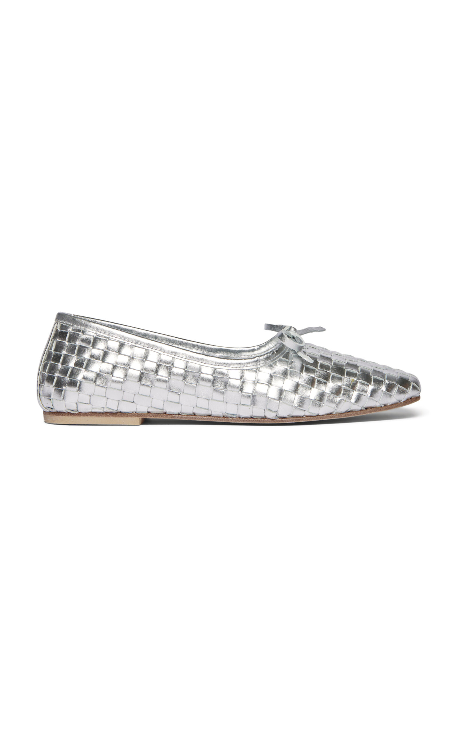 Freda Salvador Jada Metallic Leather Flats In Silver