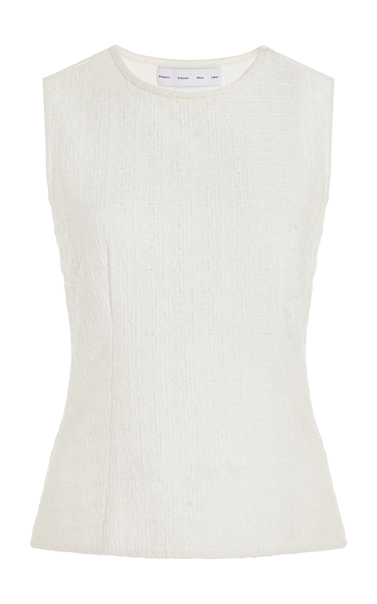 Shop Proenza Schouler White Label Hazel Cotton-tweed Top In Ivory