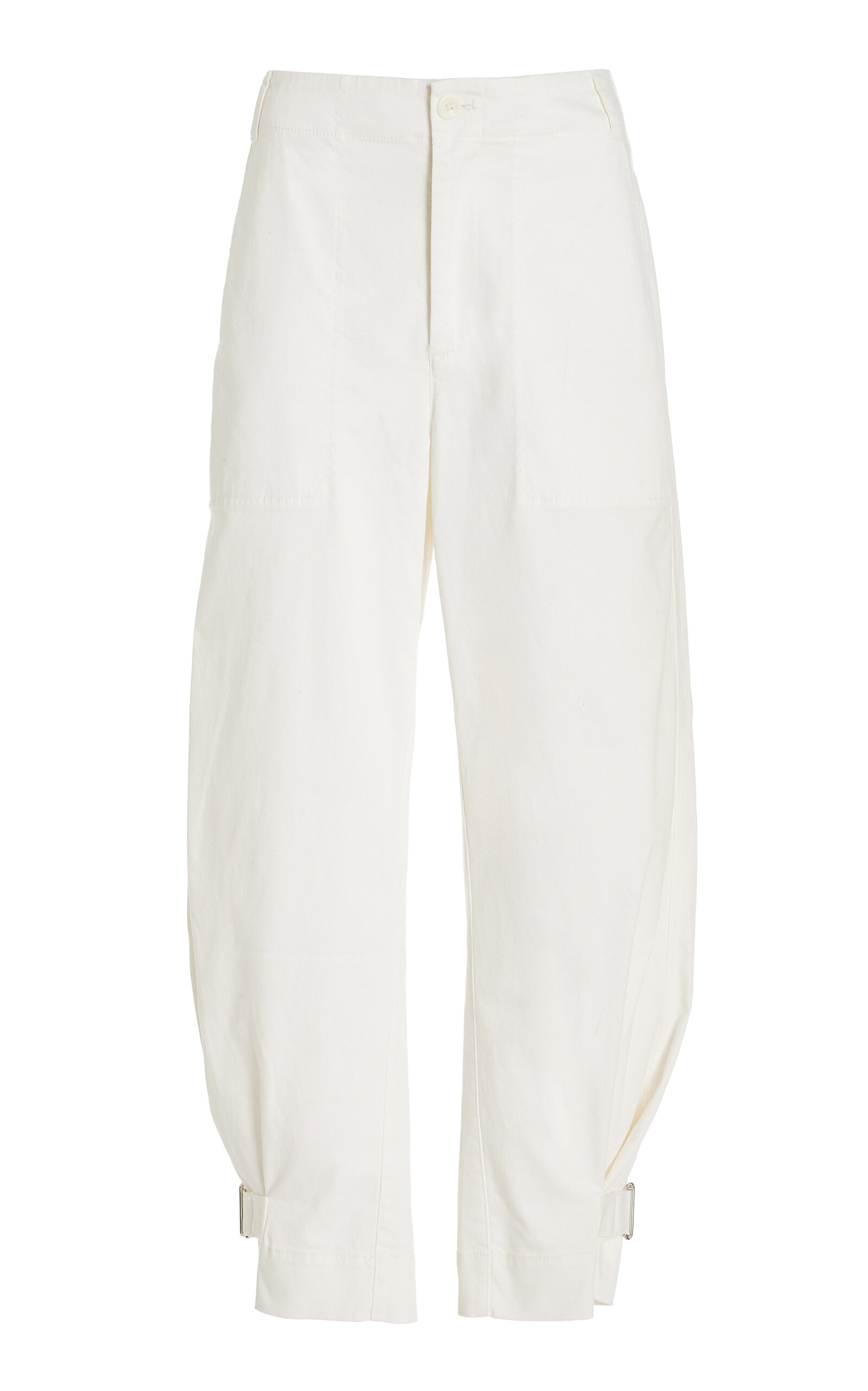 Proenza Schouler White Label Kay Stretch-cotton Twill Tapered Pants In White