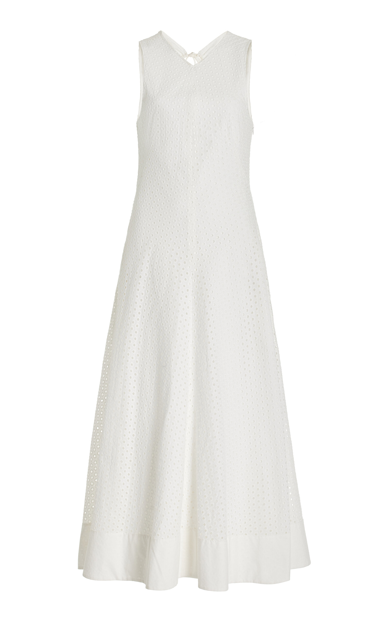 Shop Proenza Schouler White Label Juno Cotton Broderie Anglaise Midi Dress In White
