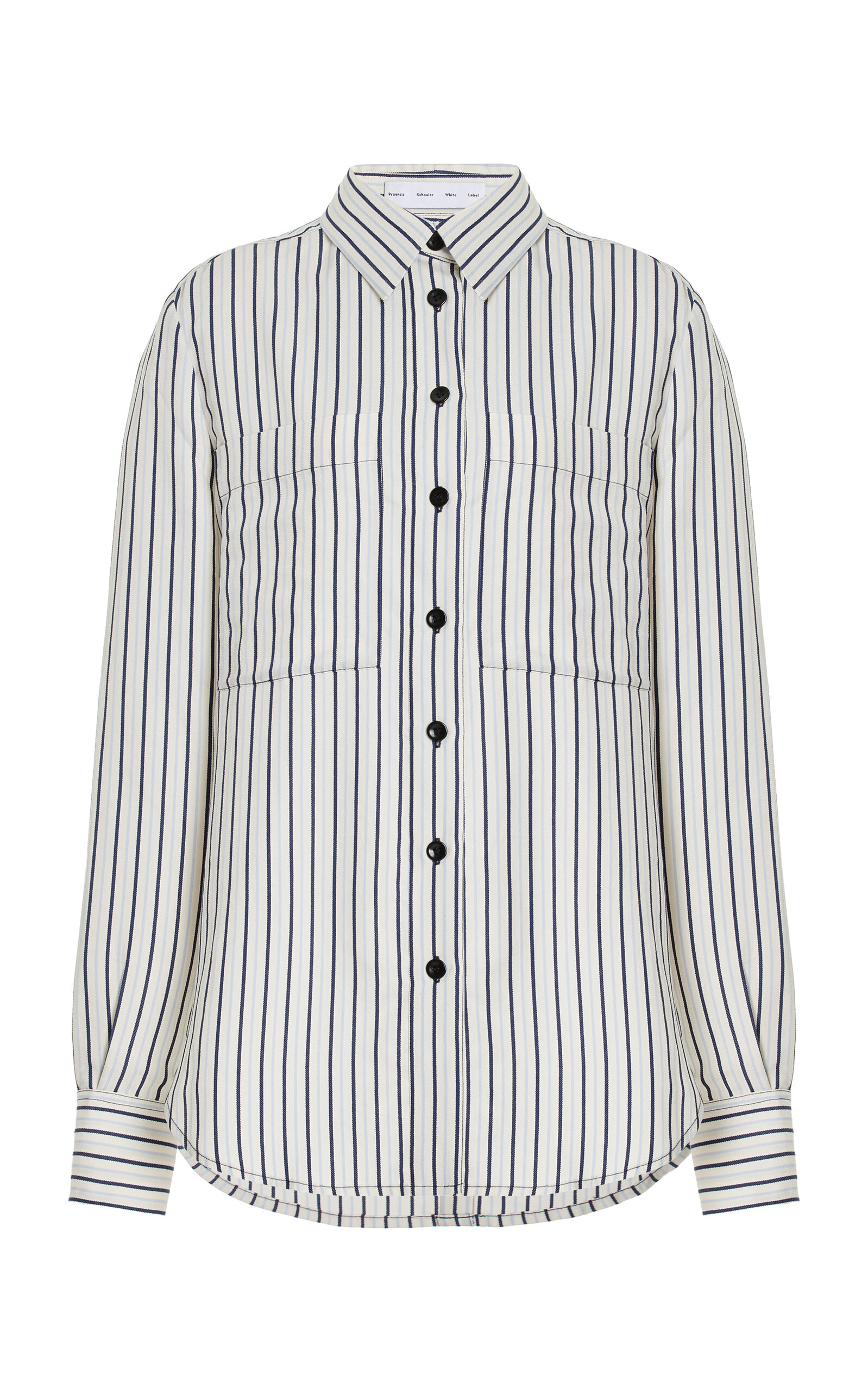 Shop Proenza Schouler White Label Eliana Striped Poplin Shirt In Ivory