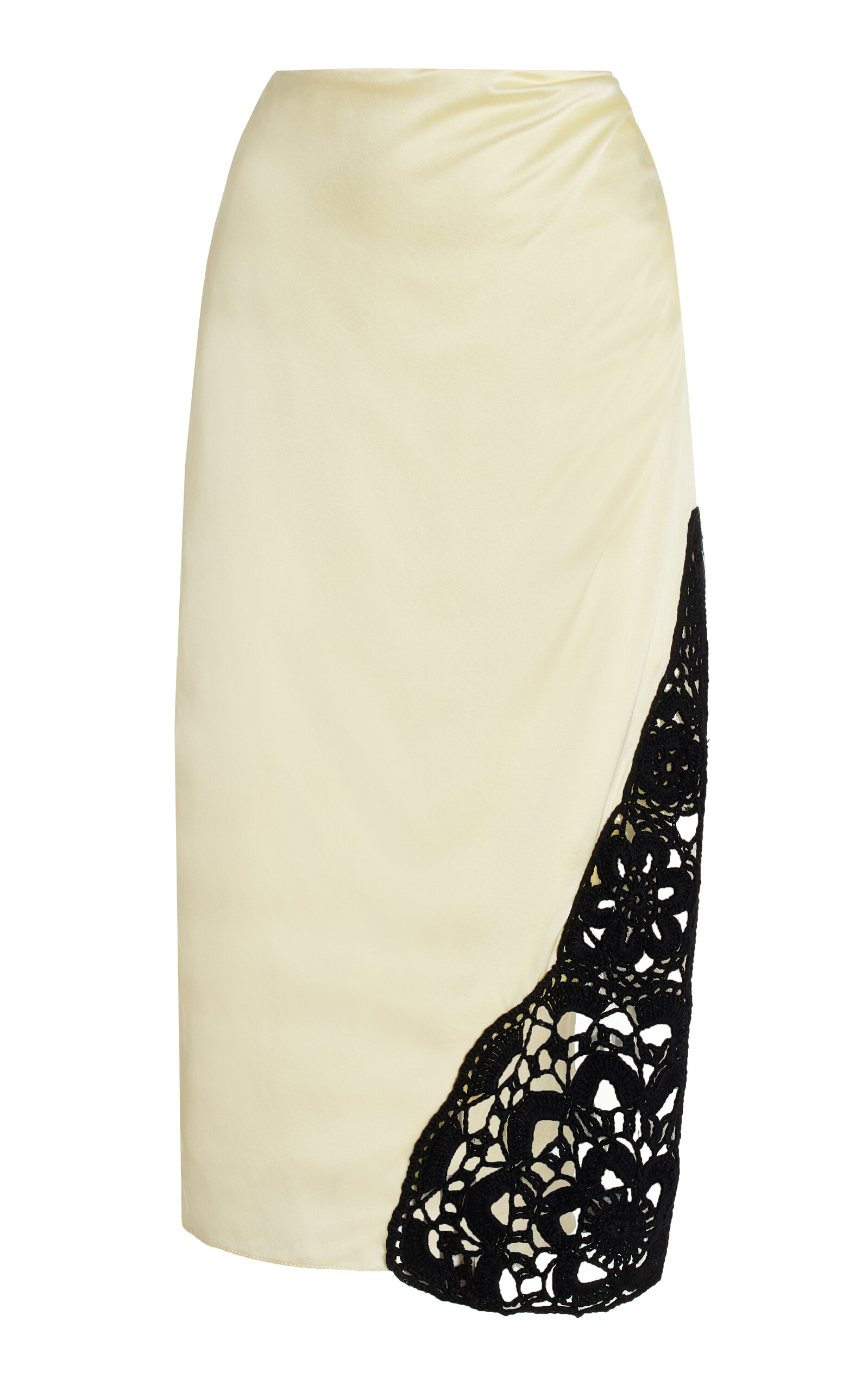 Alejandra Alonso Rojas Crochet-Detailed Silk Midi Skirt