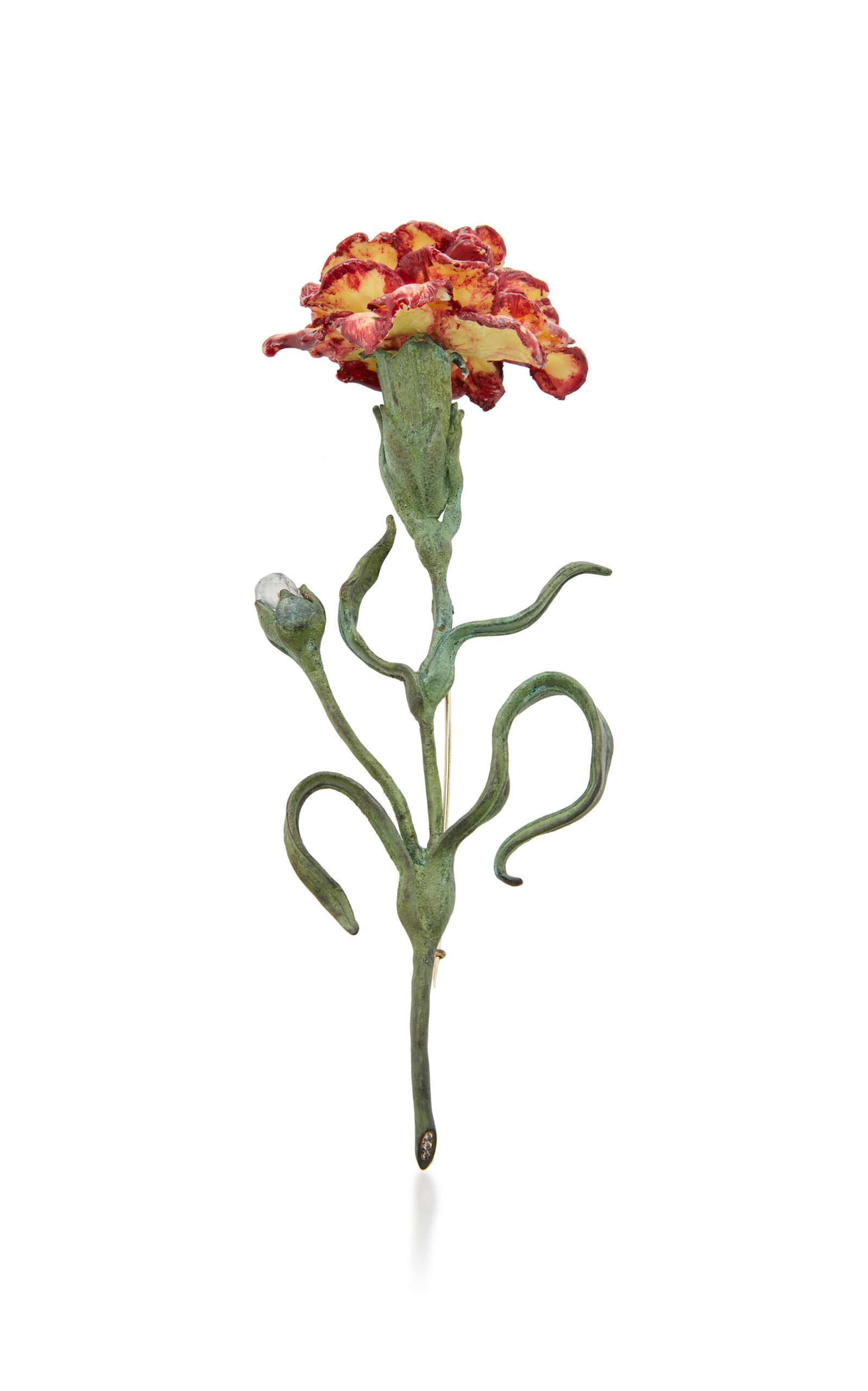 Luz Camino 18k Yellow Gold Multicolor Carnation Brooch In Multi