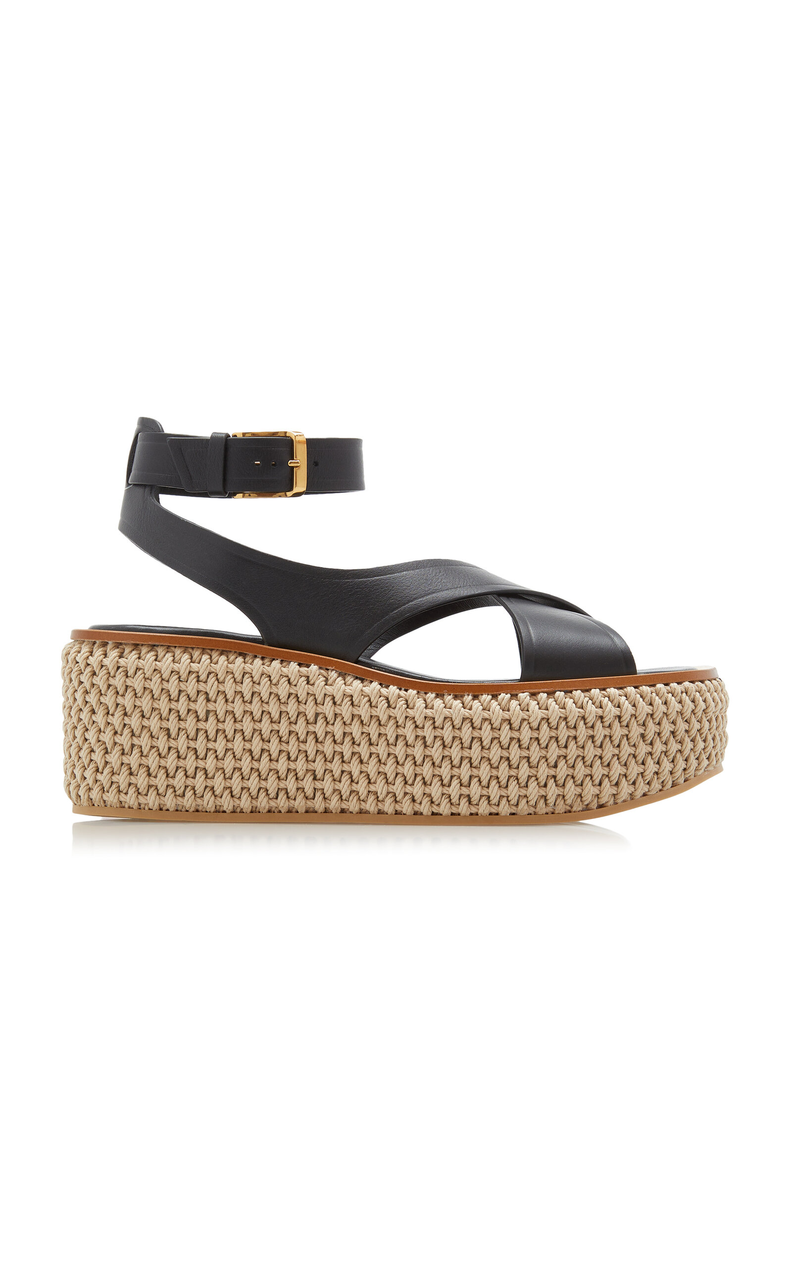 Tod's Crisscross Corded Leather Sandals In Black | ModeSens