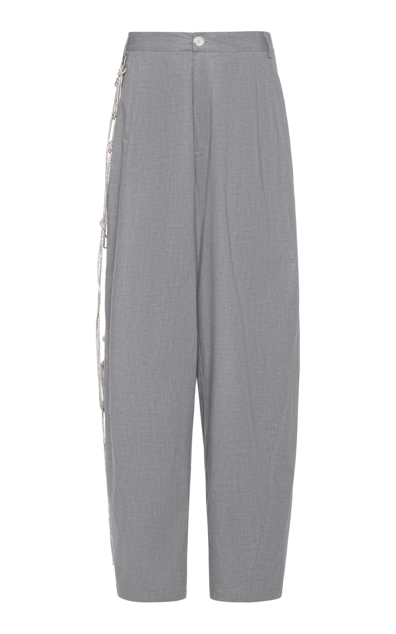 Shop Darkpark Phebe Wide-leg Stretch-cotton Pants In Grey