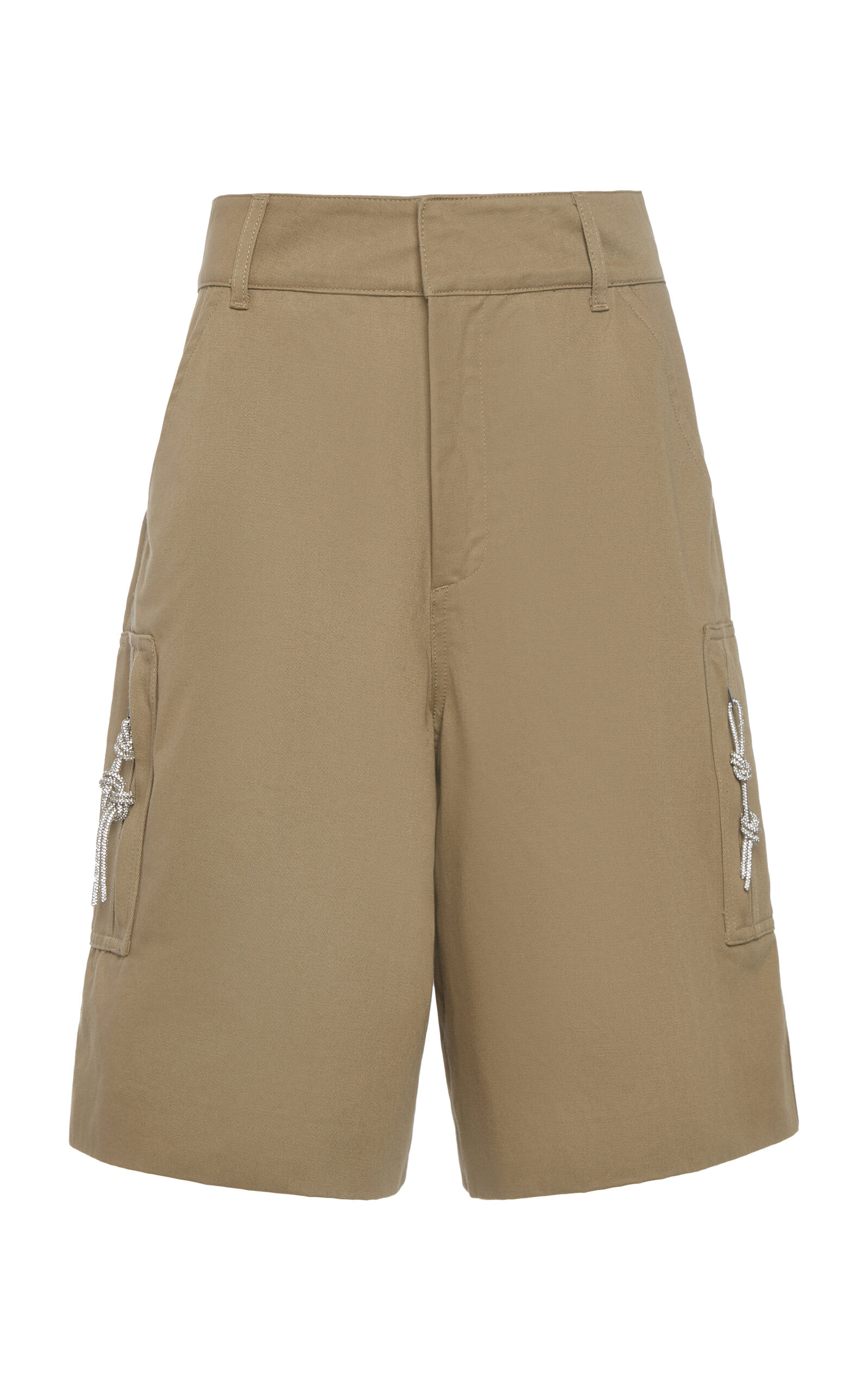 Shop Darkpark Nina Cotton Cargo Shorts In Brown