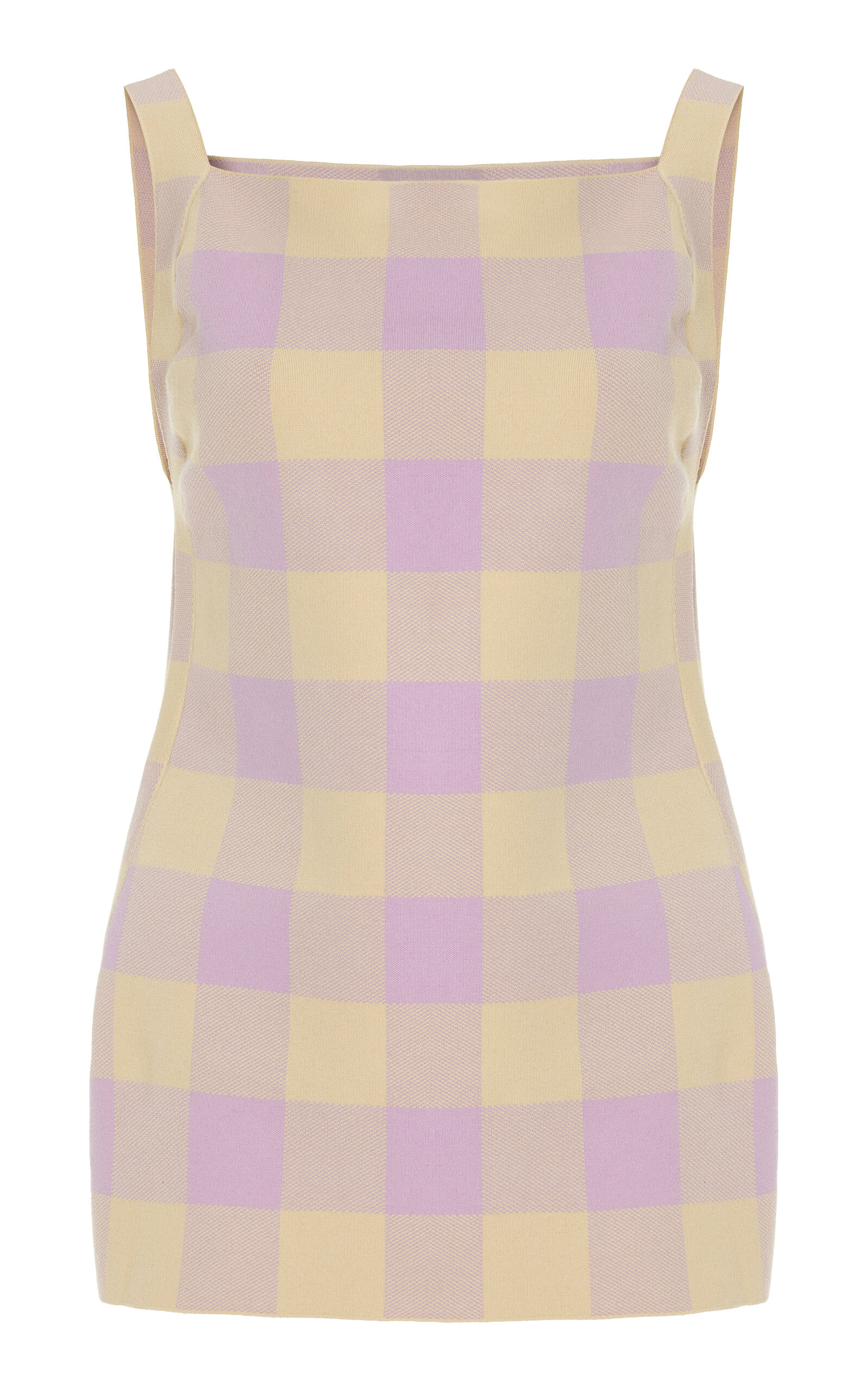 High Sport Asher Gingham Cotton-Blend Knit Apron Top