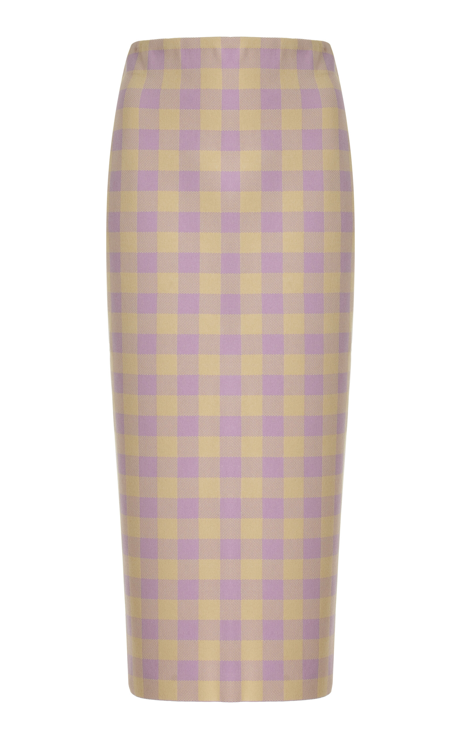 Petra Gingham Stretch-Cotton Knit Midi Skirt