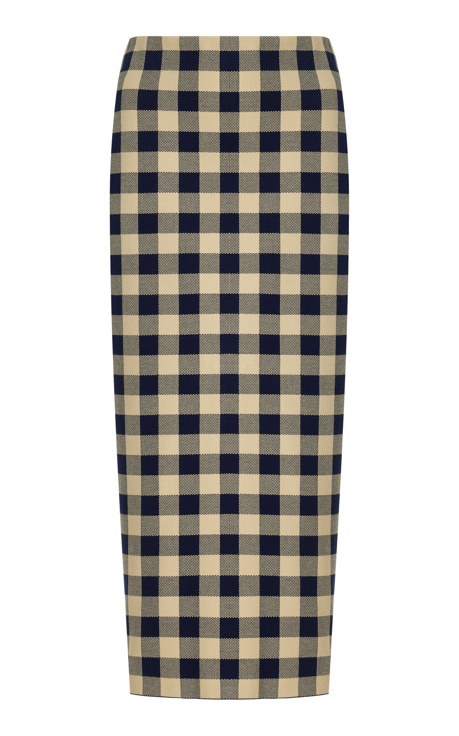 High Sport Petra Gingham Stretch-Cotton Knit Midi Skirt