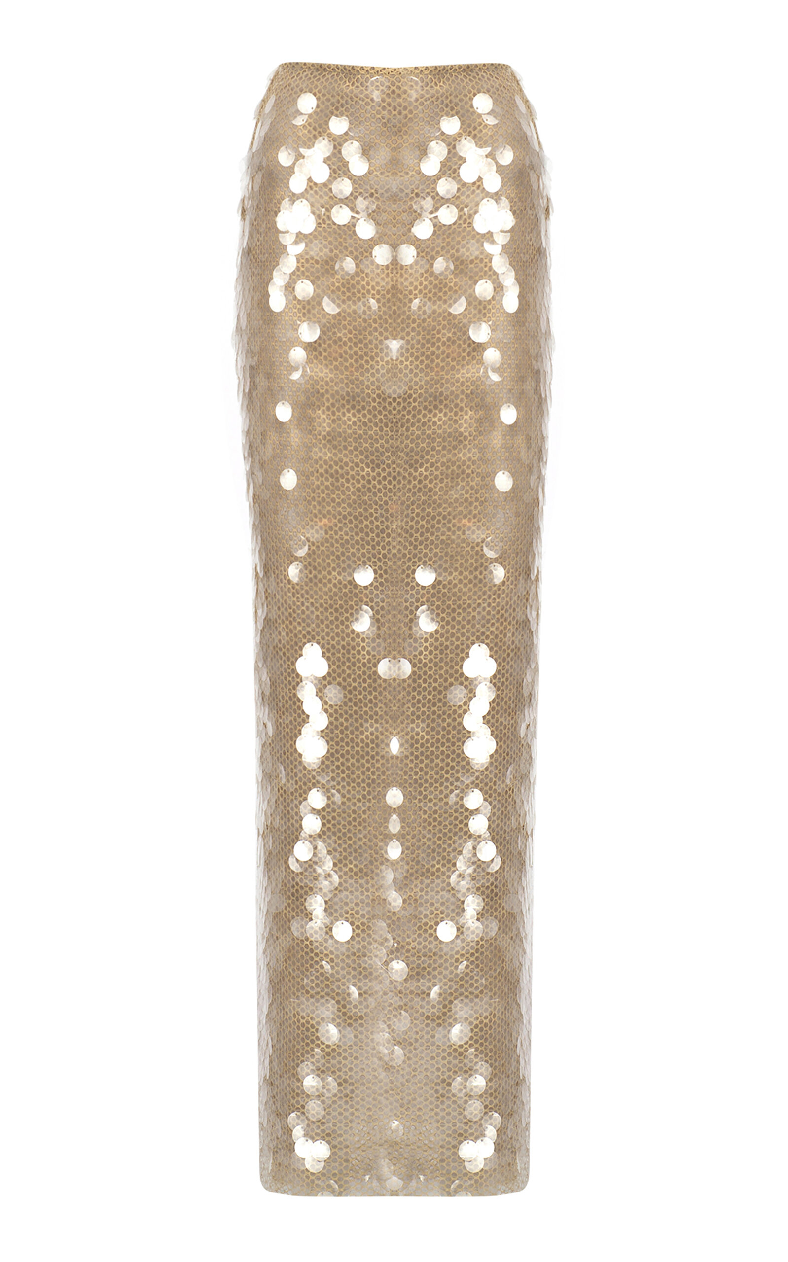 The New Arrivals Ilkyaz Ozel Sirena Paillette-Sequined Maxi Skirt - Nude