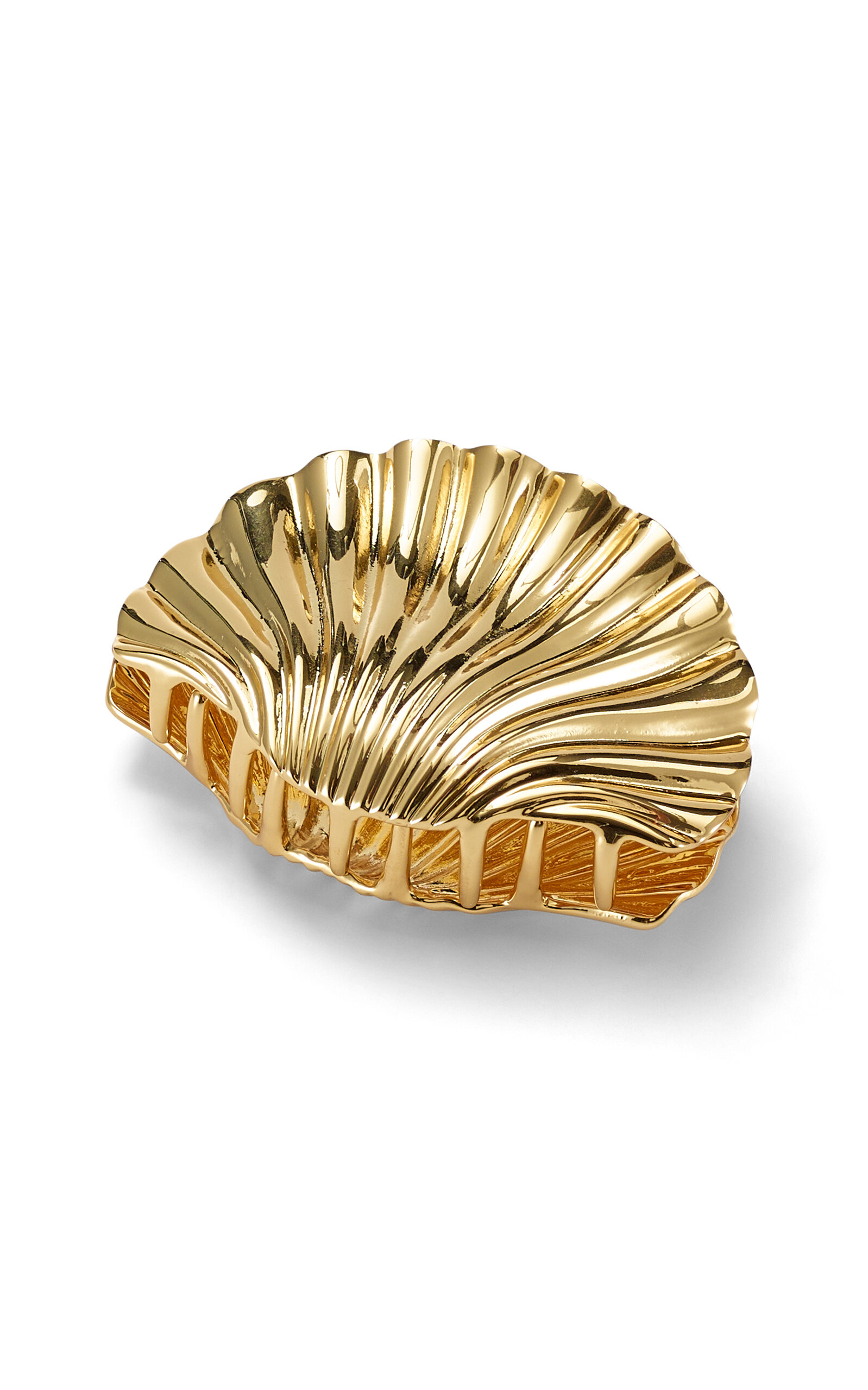 Lelet Ny Glossy Shell 18k Gold Plated Claw Clip In Gold