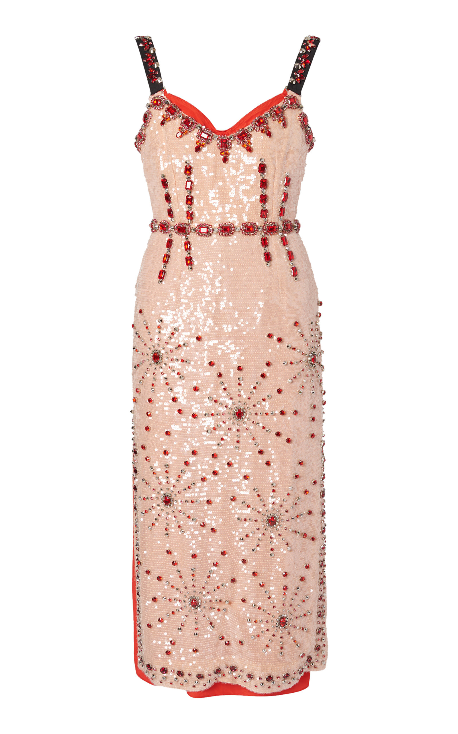 Erdem Embellished Midi Dress In Pink | ModeSens