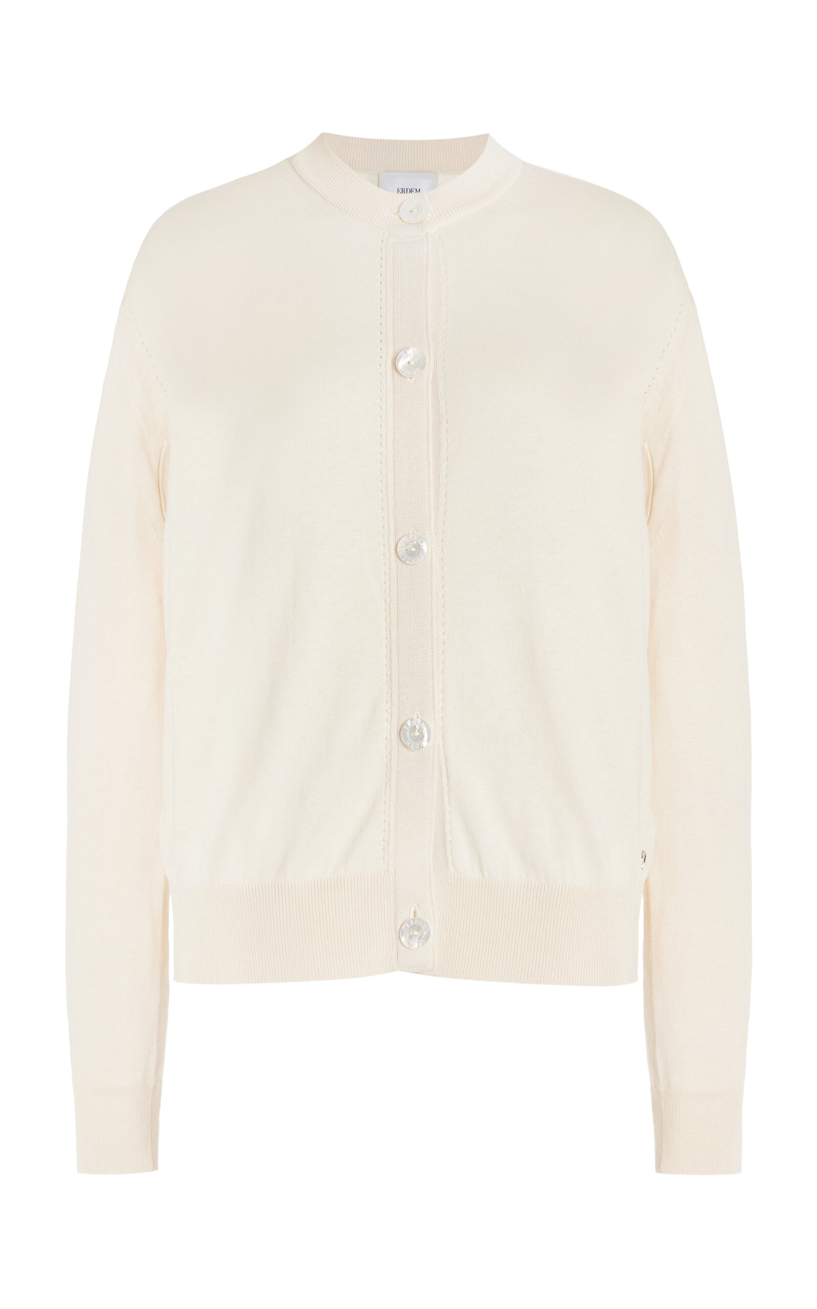 Erdem Knit Cotton-silk Cardigan In Neutral