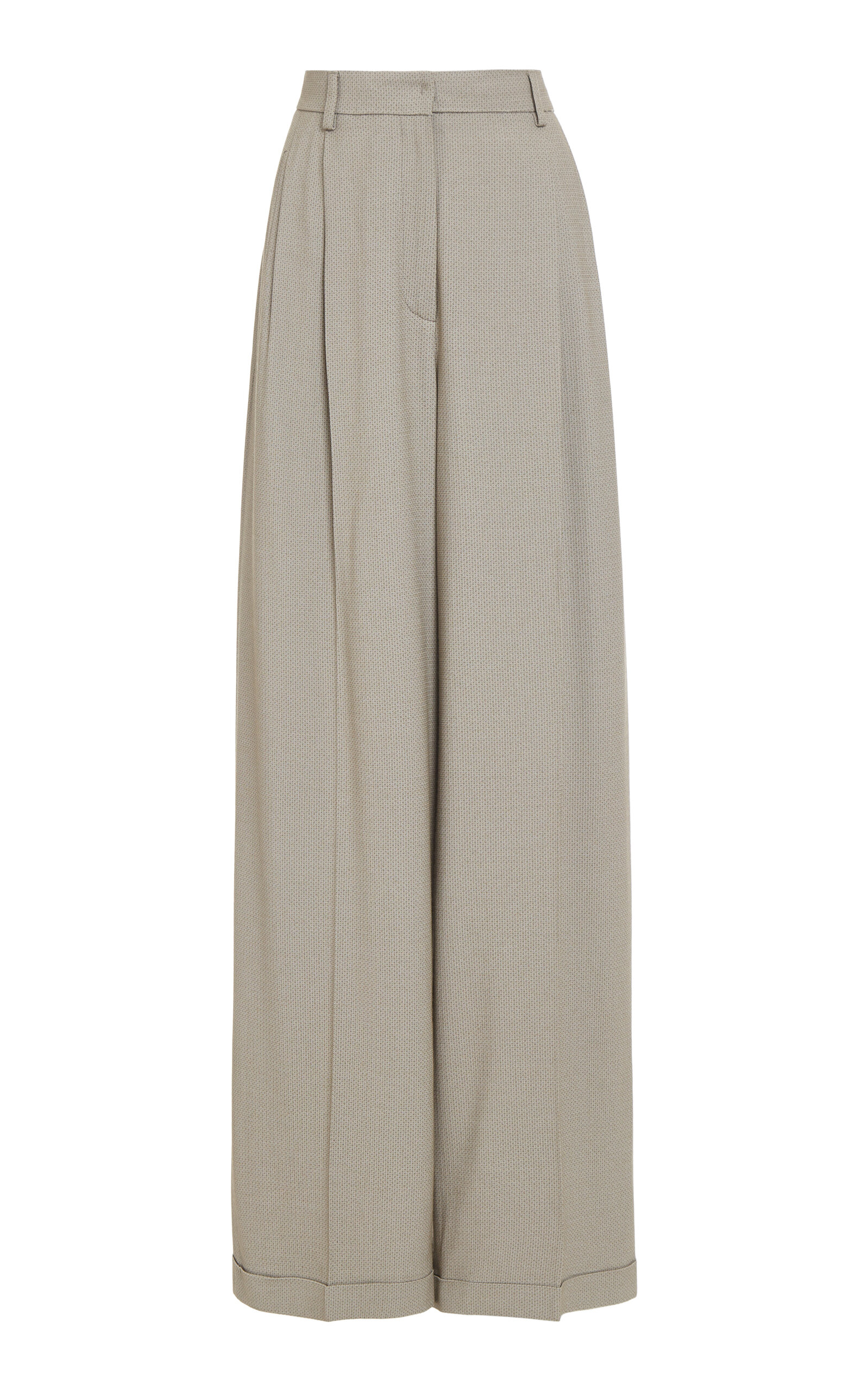 Tod's High-rise Pleated Wide-leg Trousers In Grey