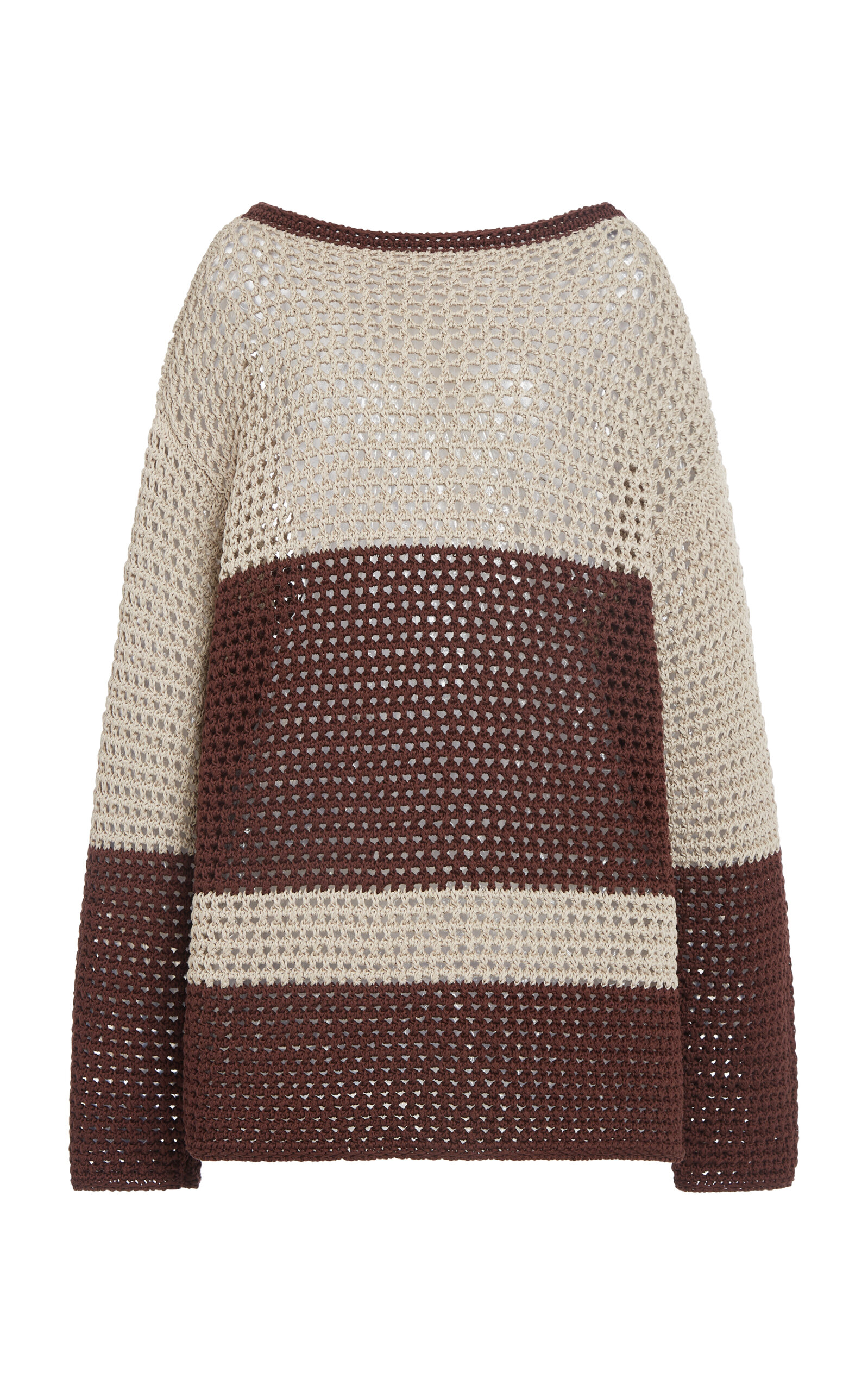 Tod's Oversized Crocheted Jumper In Brown