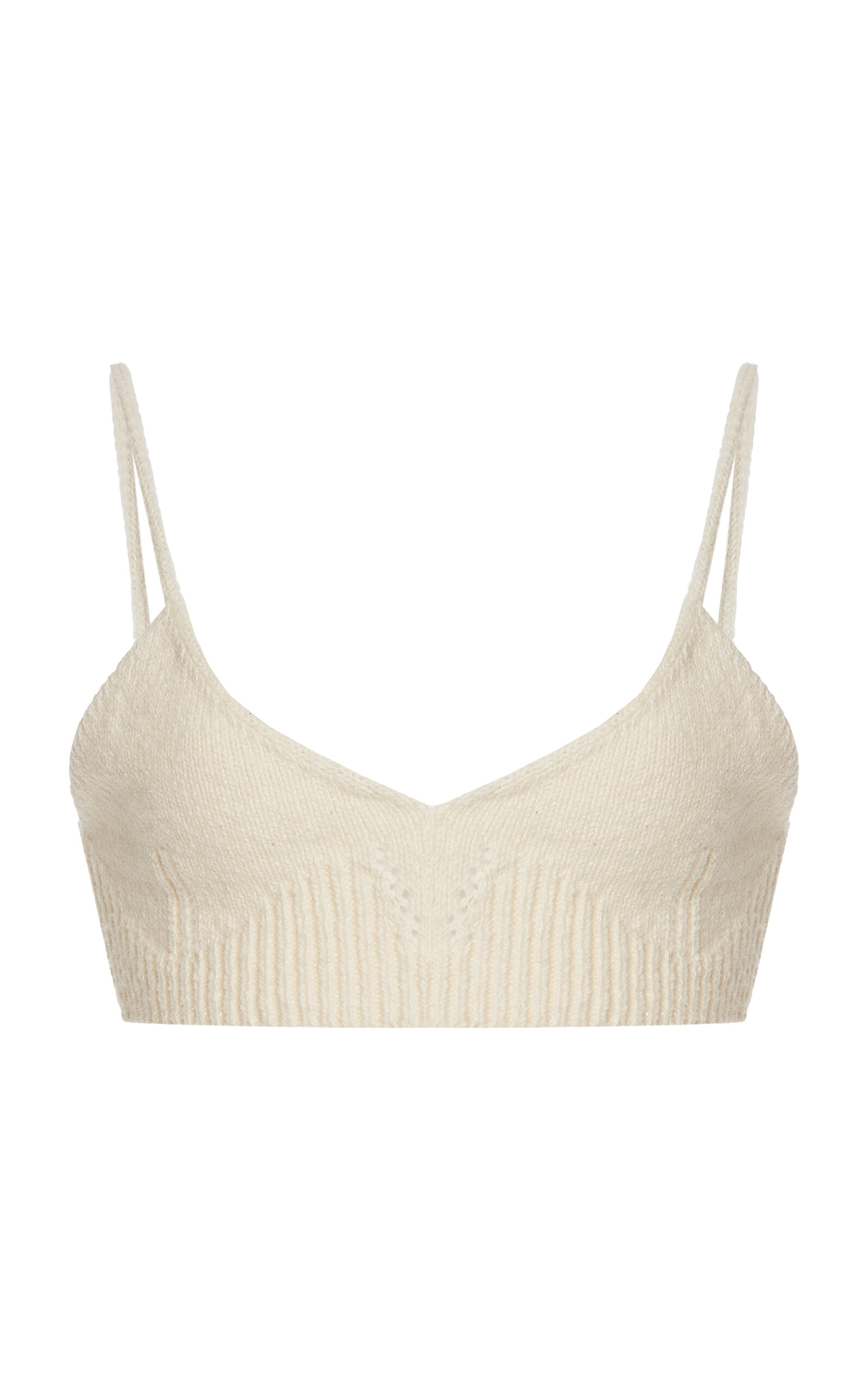 Ribbed Knit Cotton-Wool Bralette