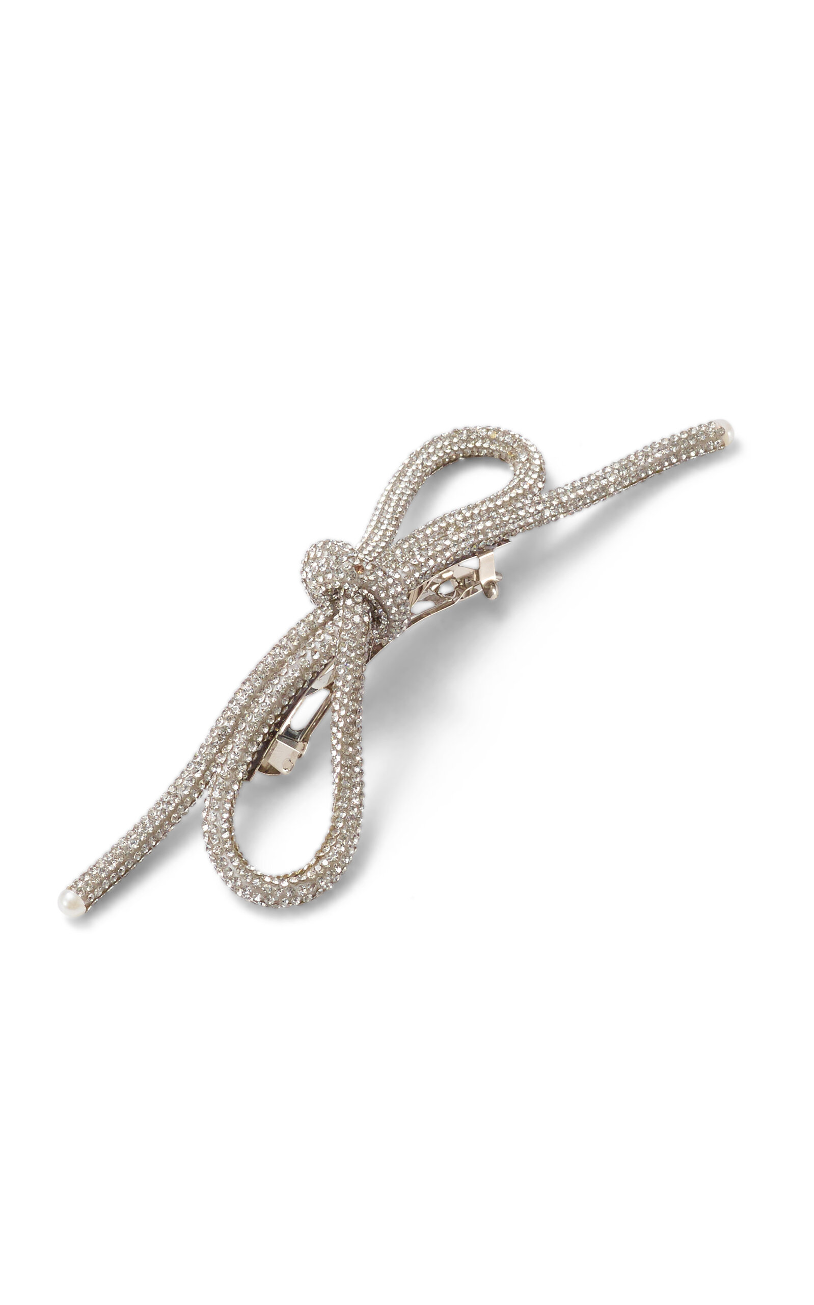 Lelet Ny Sasha Crystal Bow Barrette In Silver