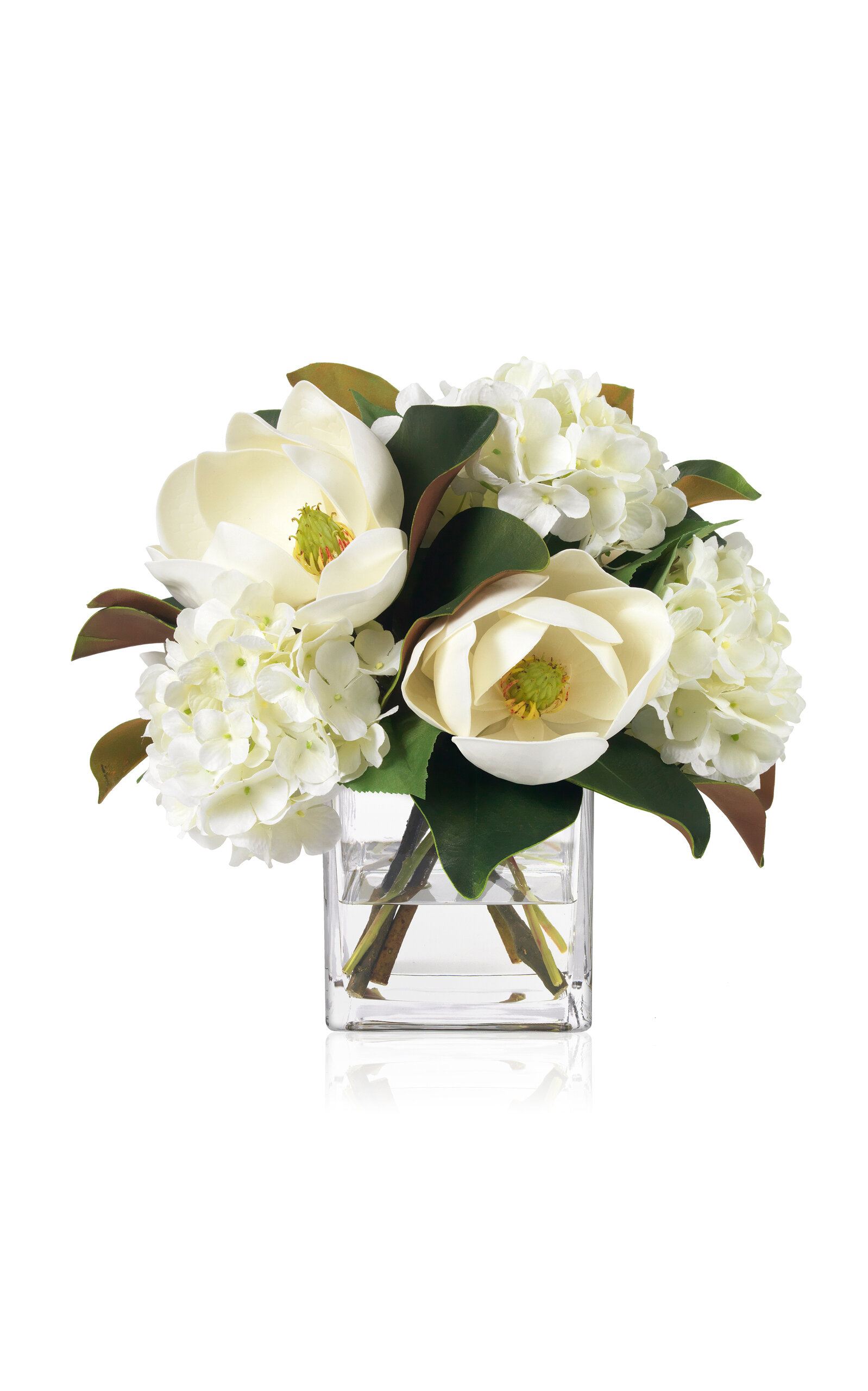 Diane James Designs Faux Magnolias and Hydrangea Bouquet - White