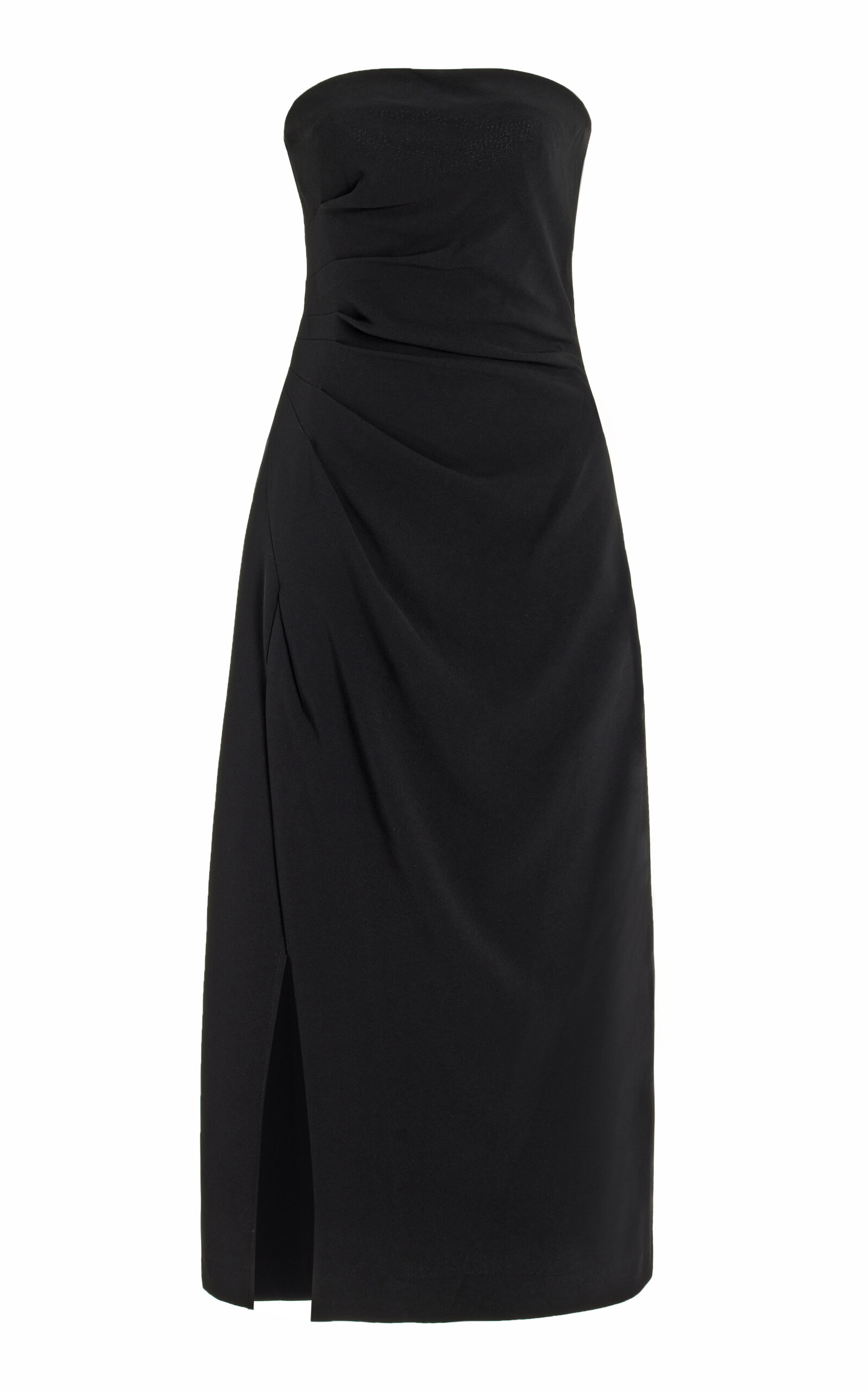 Shop Proenza Schouler Shira Strapless Crepe Midi Dress In Black