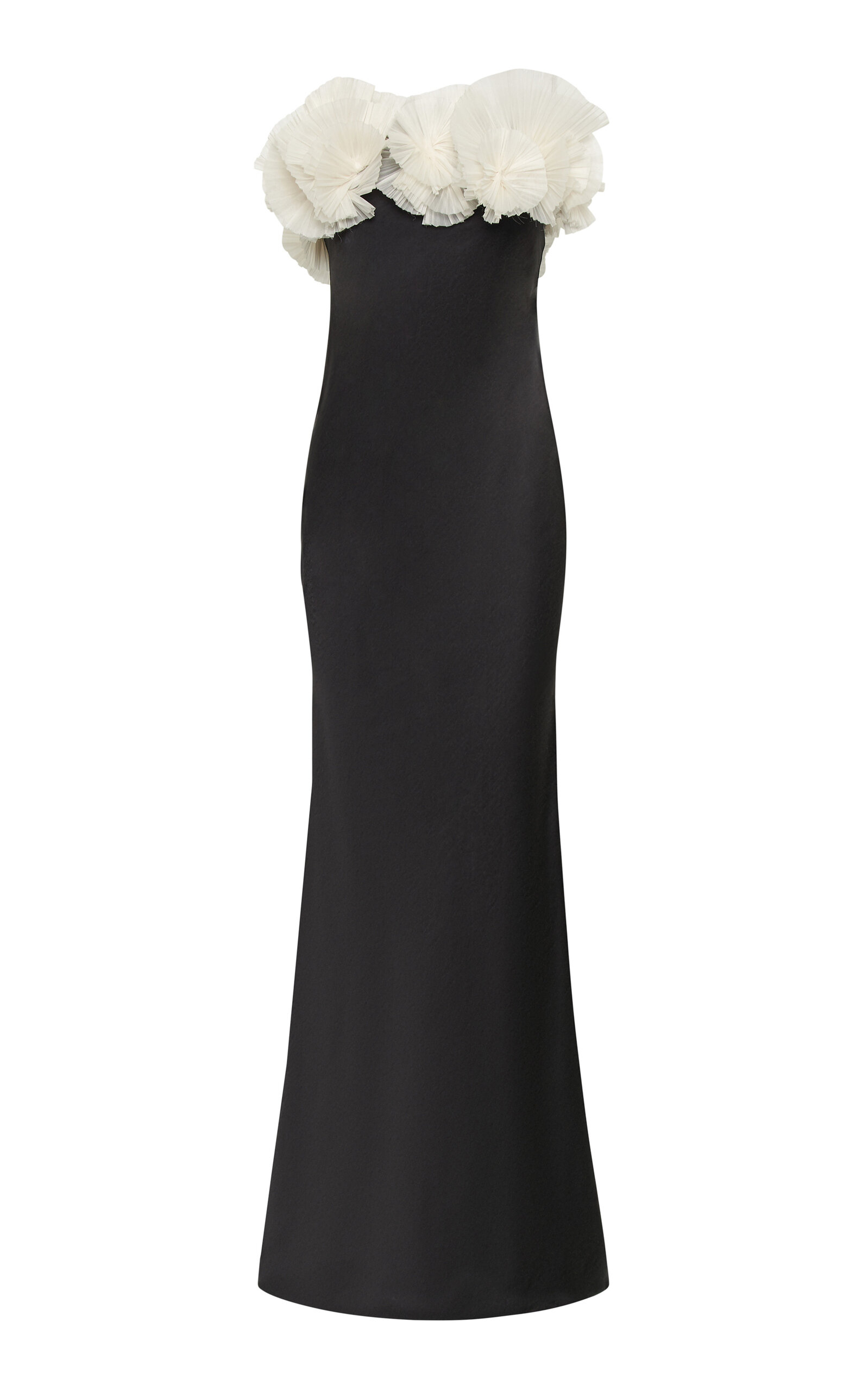 Rachel Gilbert Lavina Strapless Bow Thigh-slit Mini Dress In Black,white