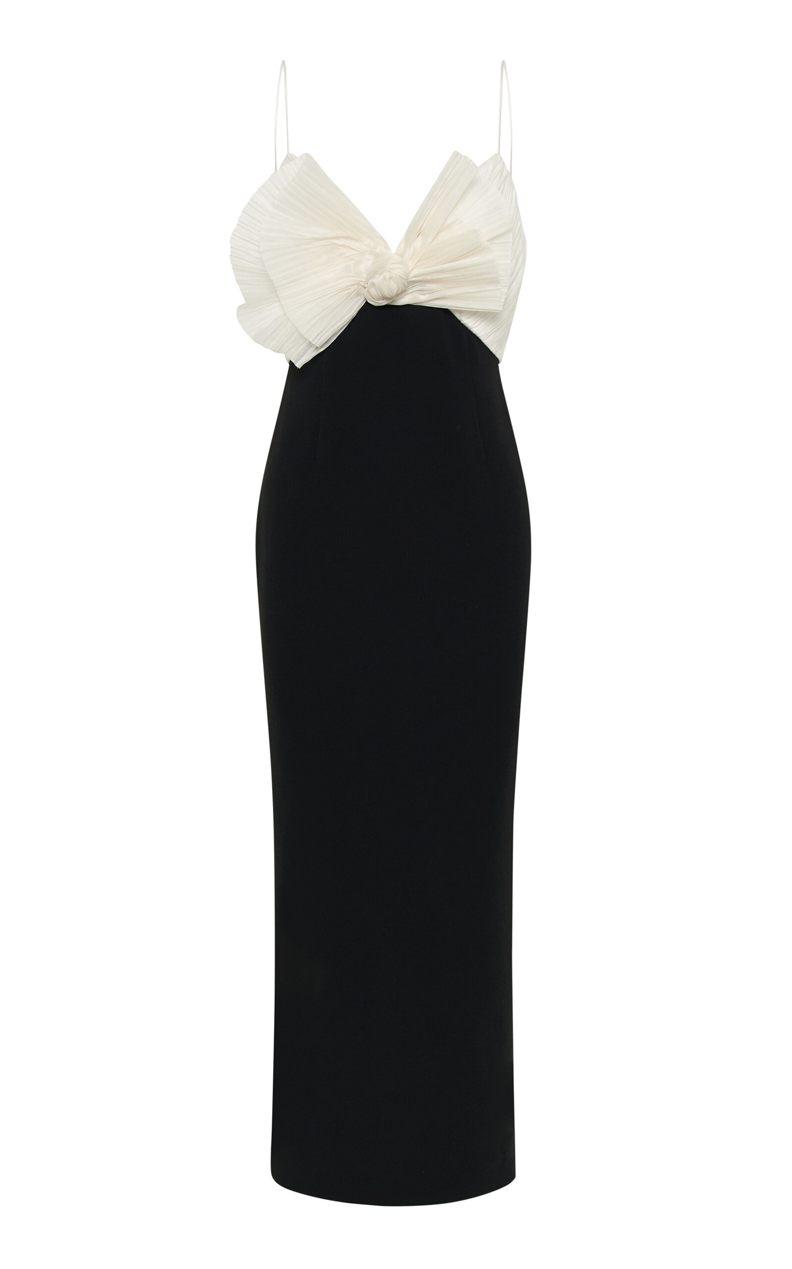 Shop Rachel Gilbert July Bow-detailed Midi Dress In Black,white