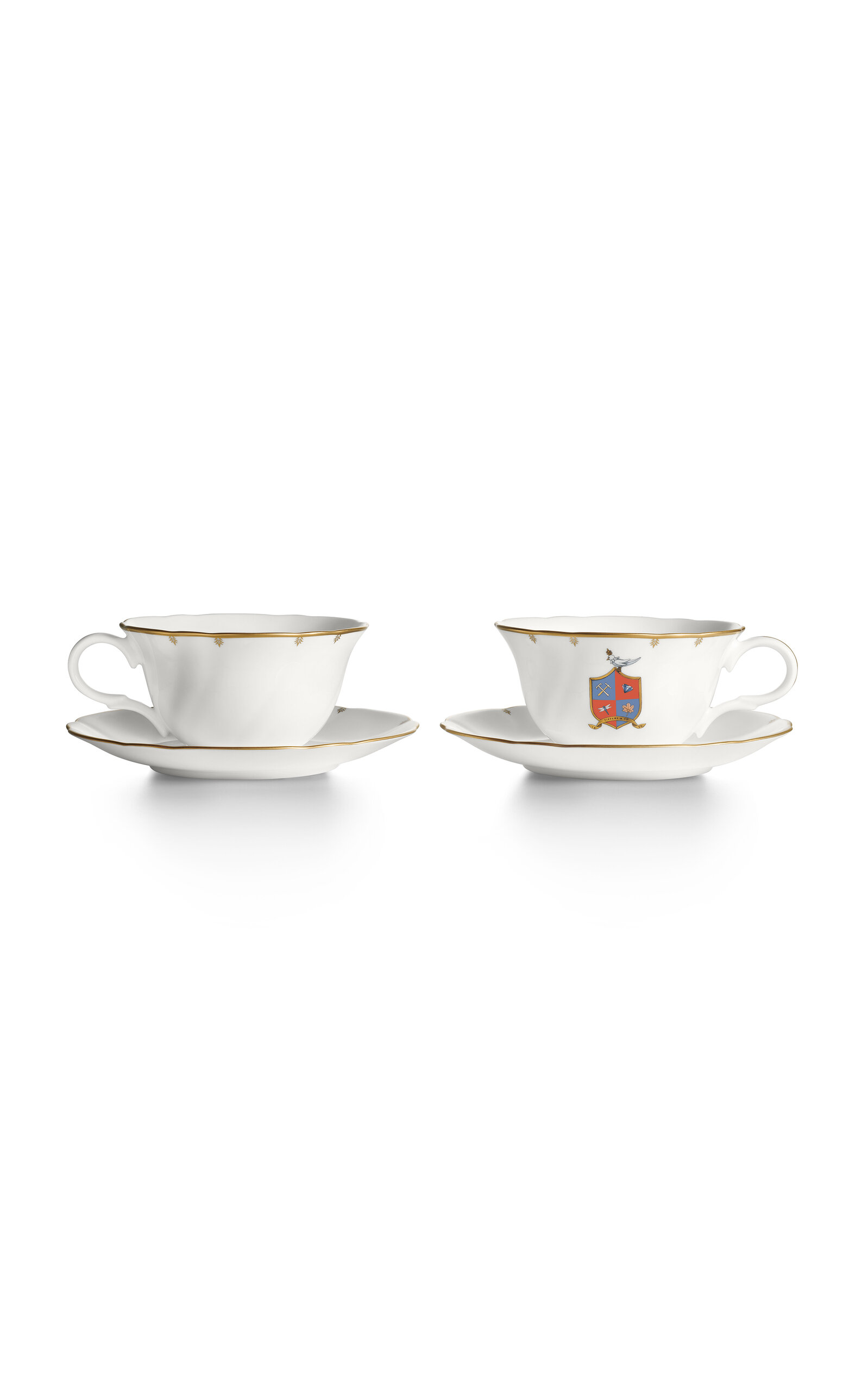 Tiffany & Co. Crest Set-of-Two Bone China Tea Cup - White