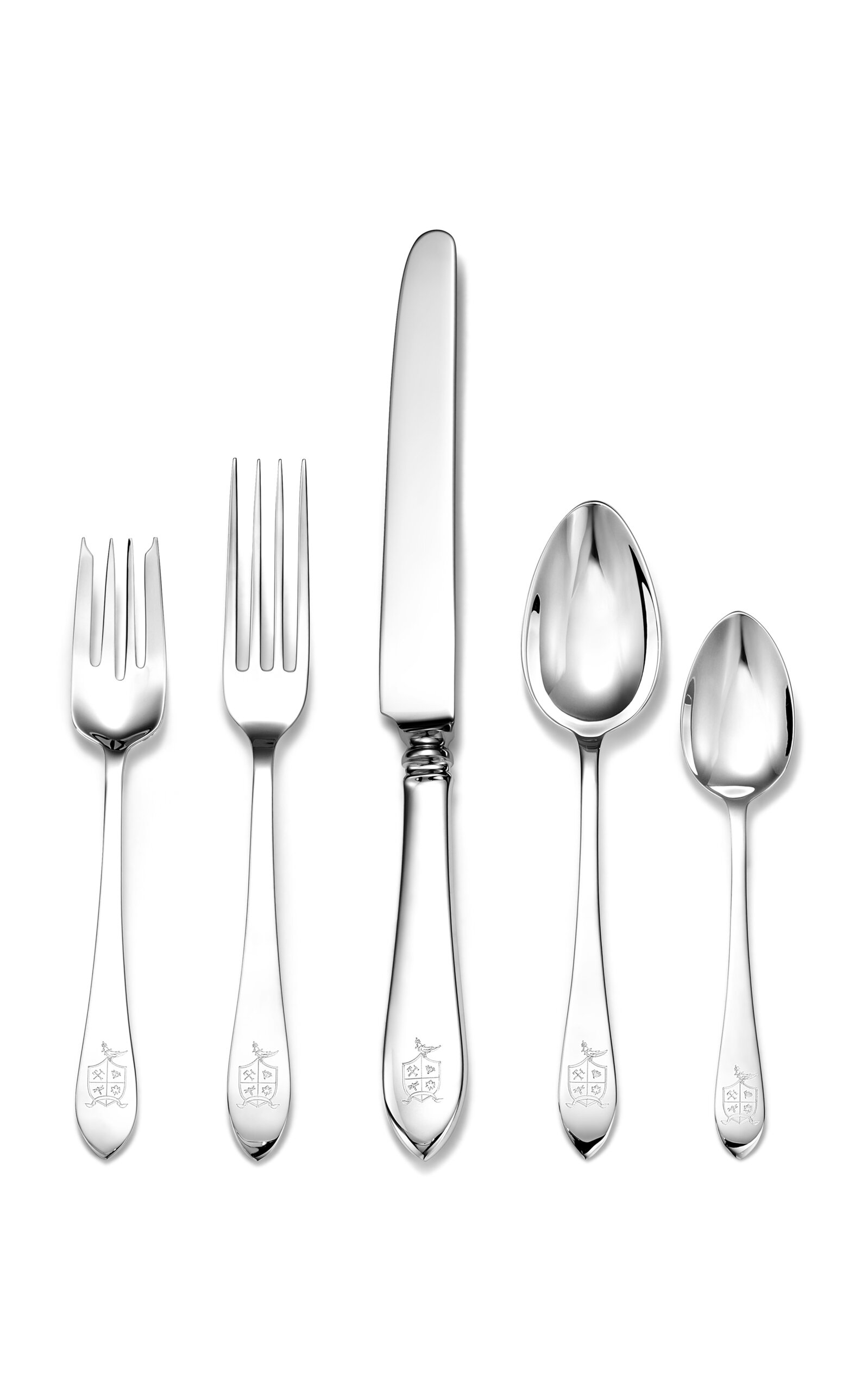 Tiffany & Co Crest Sterling Silver Five-piece Place Setting