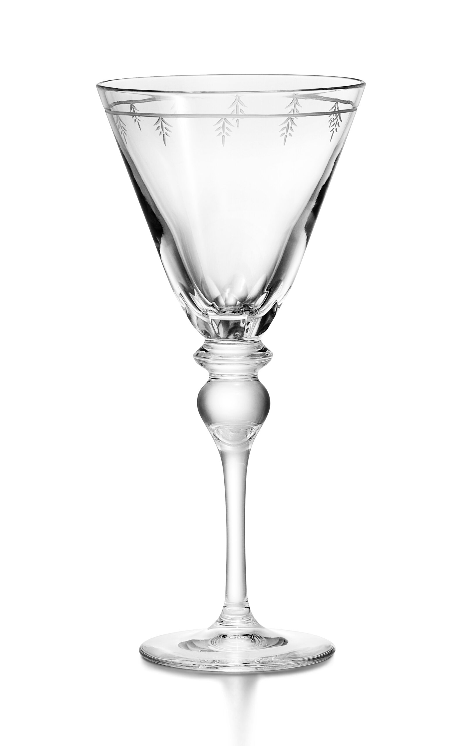 Tiffany & Co. Crest Crystal Red Wine Glass - White