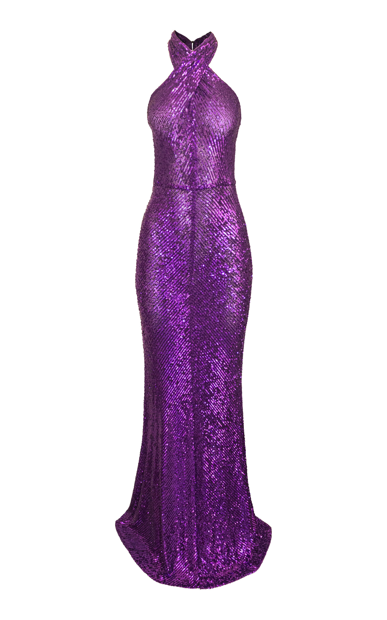 slim fit dress slacks Mayhem at Midnight Purple Sequin Halter Top – Haute2Wear main image 0