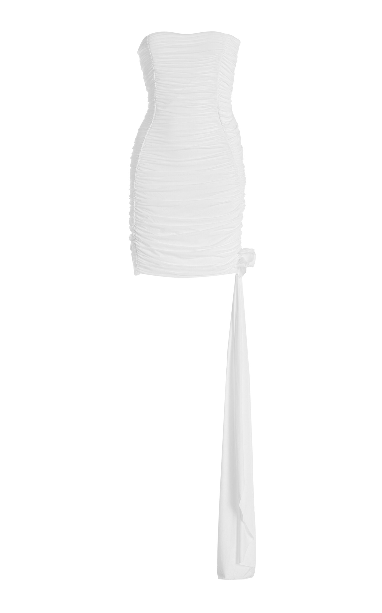 Maygel Coronel Sinú Ruched Jersey Mini Dress In Off-white