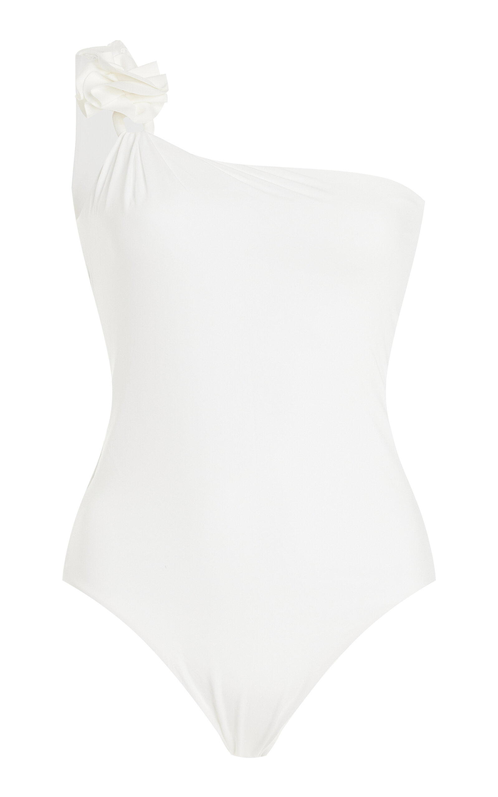 Maygel Coronel Piave Rosette-detailed Asymmetric One-piece Swimsuit In White