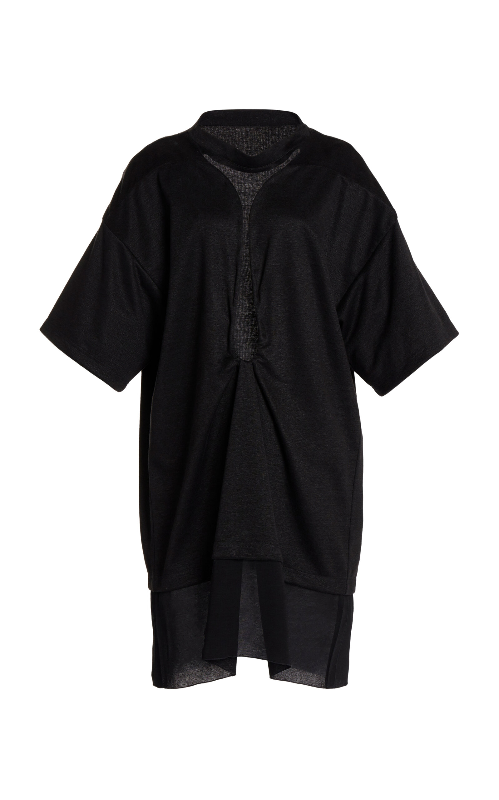 Victoria Beckham Cutout Linen-blend Mini Dress In Black
